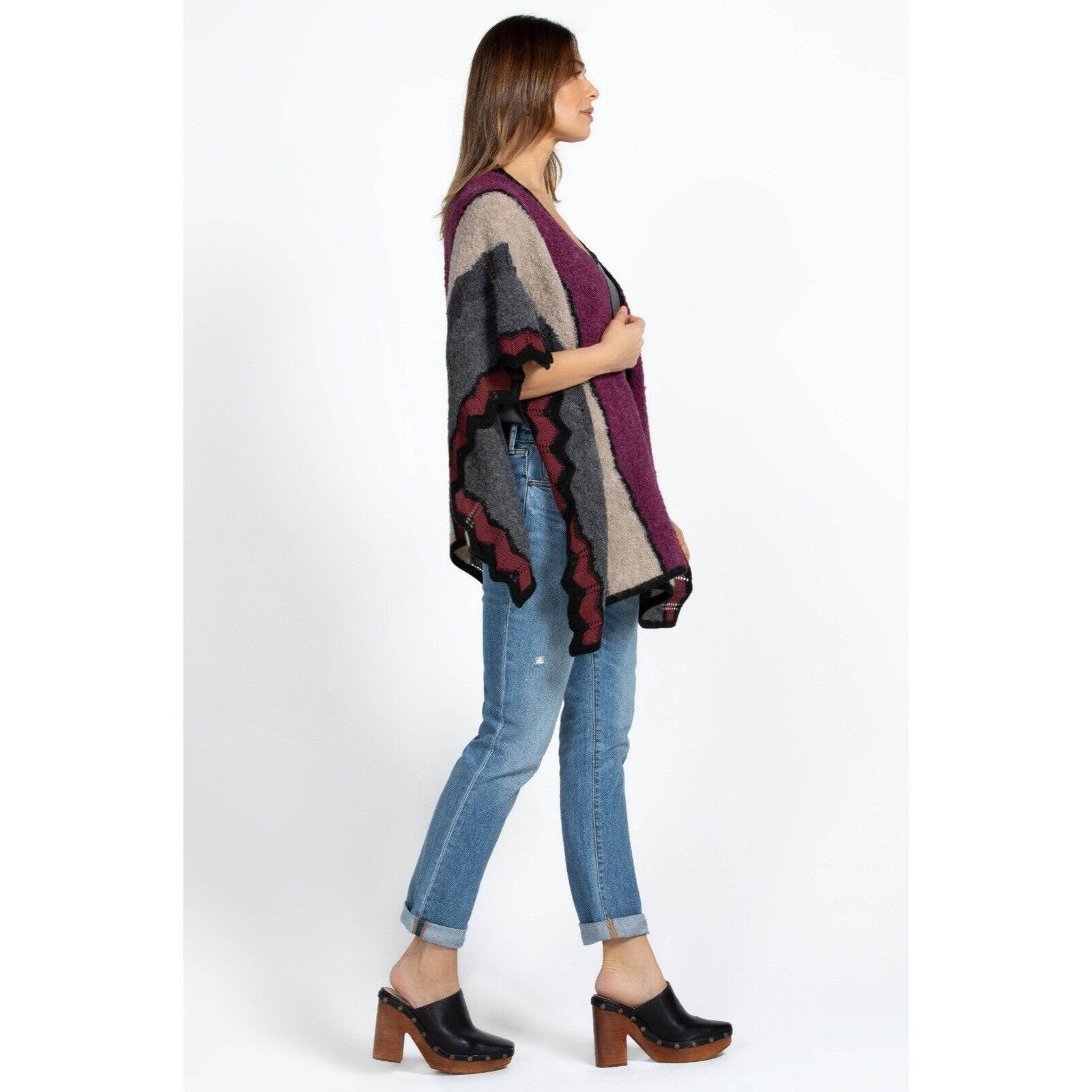Johnny Was NWOT Womens Johnny Was RILRY Alpaca Cape Poncho Shawl Size O Size ONE SIZE - 5 Thumbnail