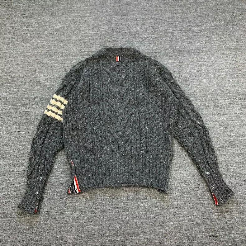 Thom Browne Thom Browne Gray wool sweater with coarse wool Size US L / EU 52-54 / 3 - 2 Thumbnail