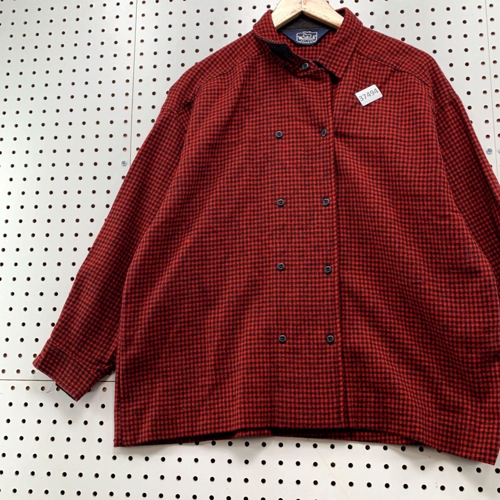 Vintage VINTAGE Woolrich Button Shirt Womens Size 16 Red Check Double Breasted Shirt Womens Size 16 Red Check Woolrich Button-Up Size XXL / US 16-18 / IT 52-54 - 5 Thumbnail
