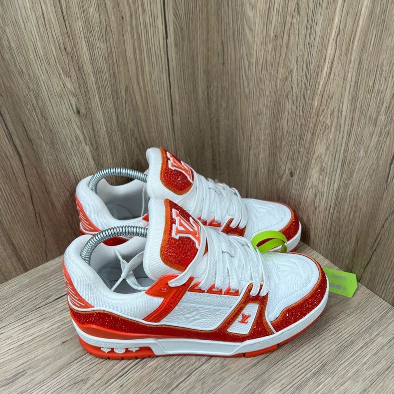 Louis Vuitton Louis Vuitton Trainer white orange rhinestone board shoes Size US 5.5 / EU 38 - 5 Thumbnail