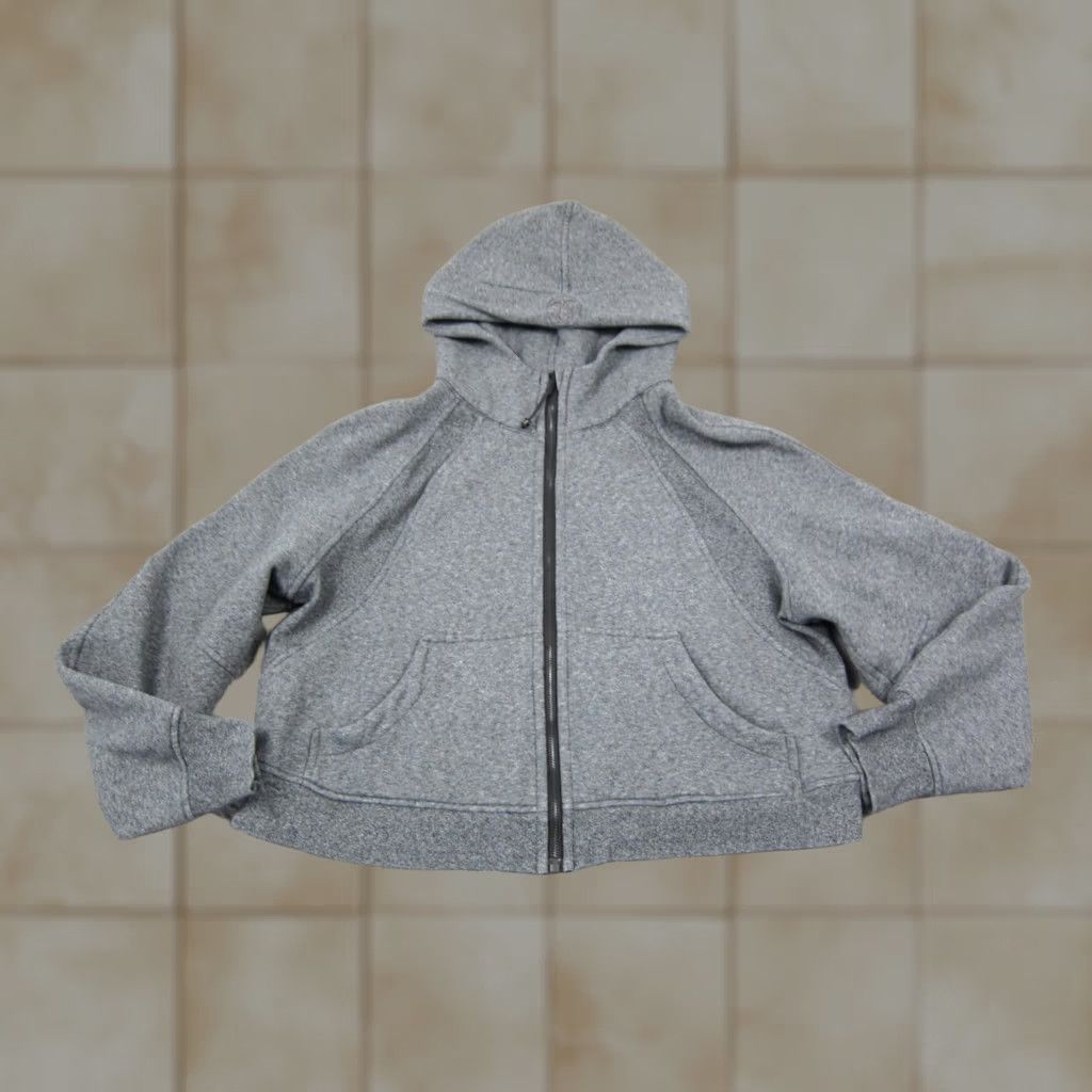 Lululemon Lululemon Hoodie Womens 12 Gray Scuba Oversized Full Zip Cropped Athletic Active Shirt Mens Girls Size XL / US 12-14 / IT 48-50 - 1 Thumbnail