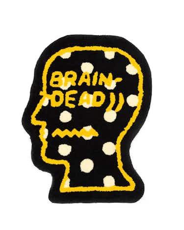 image of Human Made Brain Dead Plush Rug in Black/Yellow, Men's