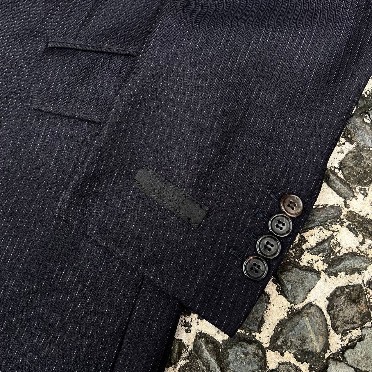 Prada Early 2000s Sleeve Tag Pinstripe Wool Menswear Set