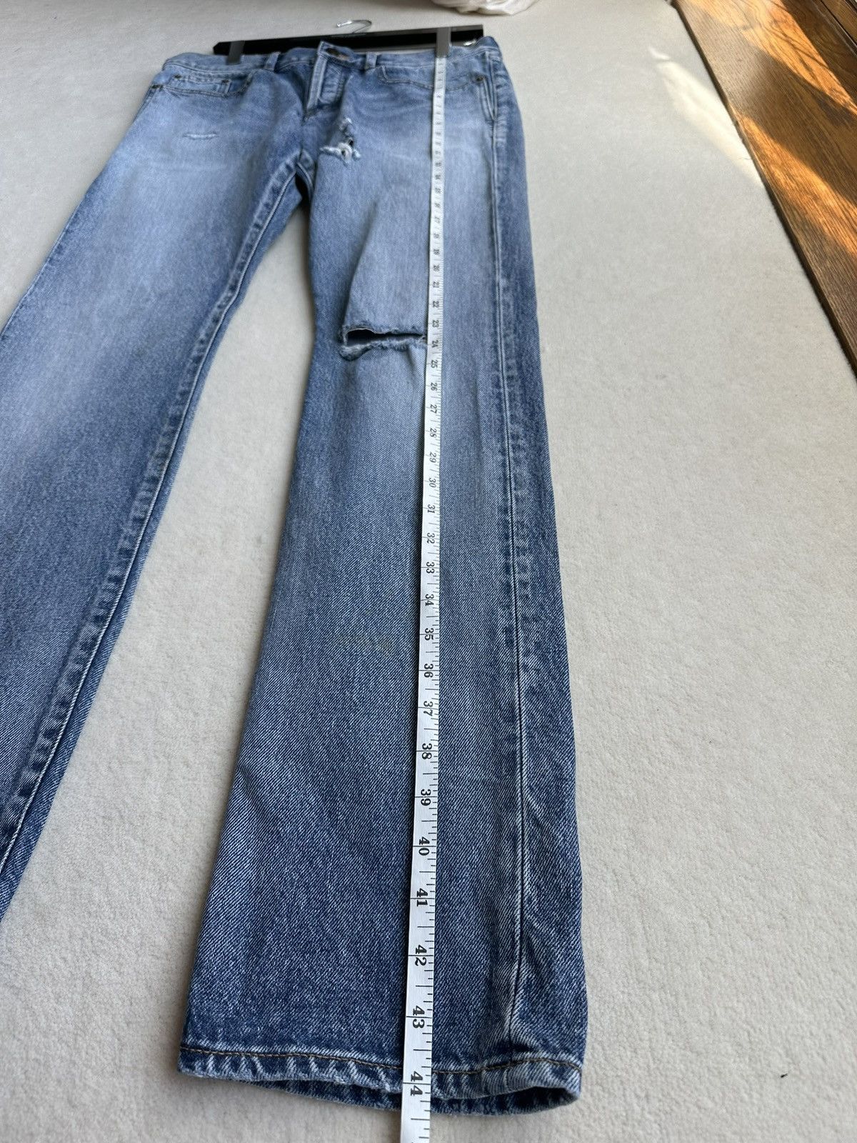 Saint Laurent Paris SS20 Saint Laurent distressed blue crash slim jeans 31 rip Size US 31 - 9 Thumbnail
