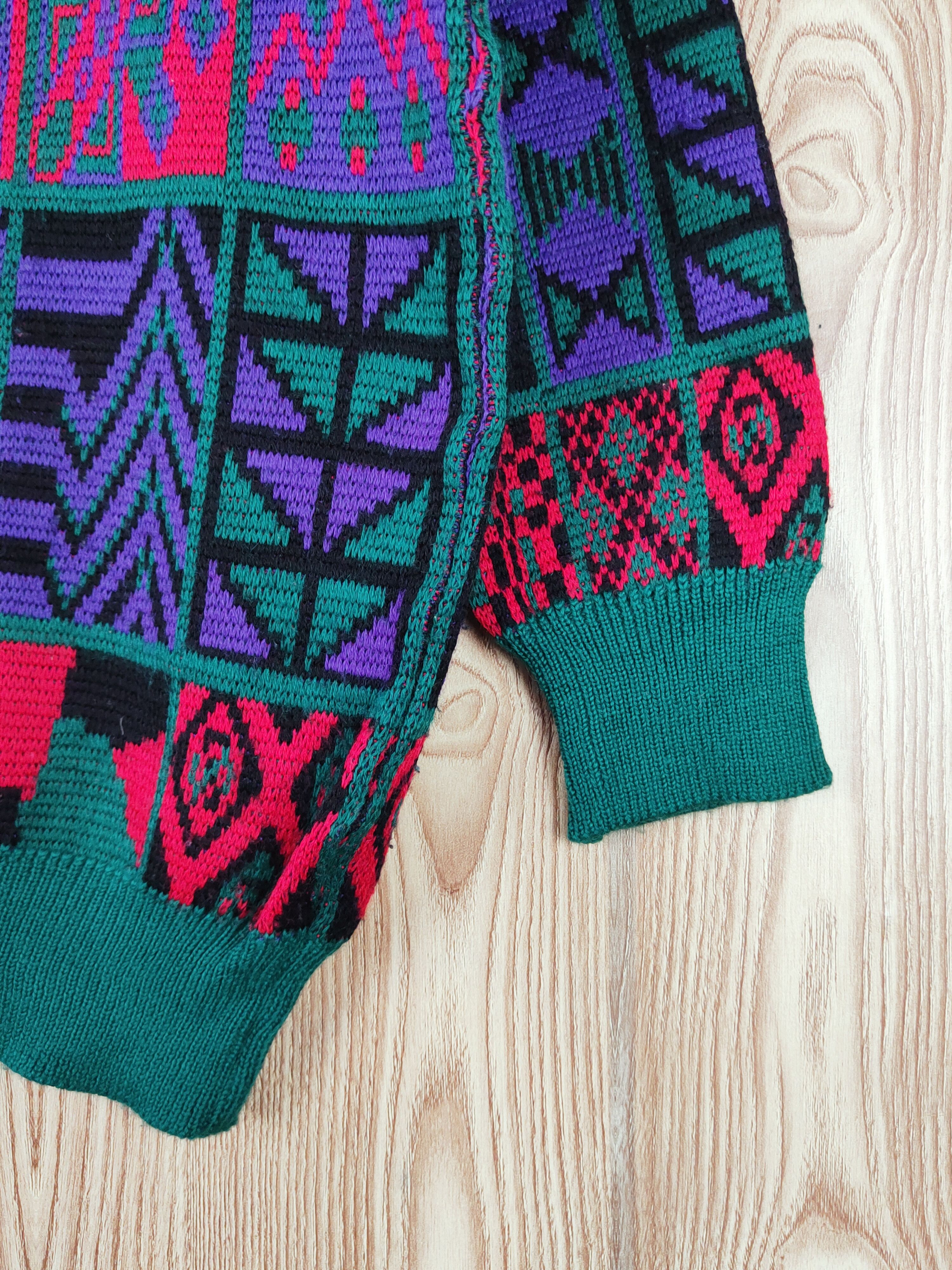 Japanese Brand × Vintage Aderos Green Red Knitwear Sweatshirts #W307 Size US L / EU 52-54 / 3 - 6 Thumbnail