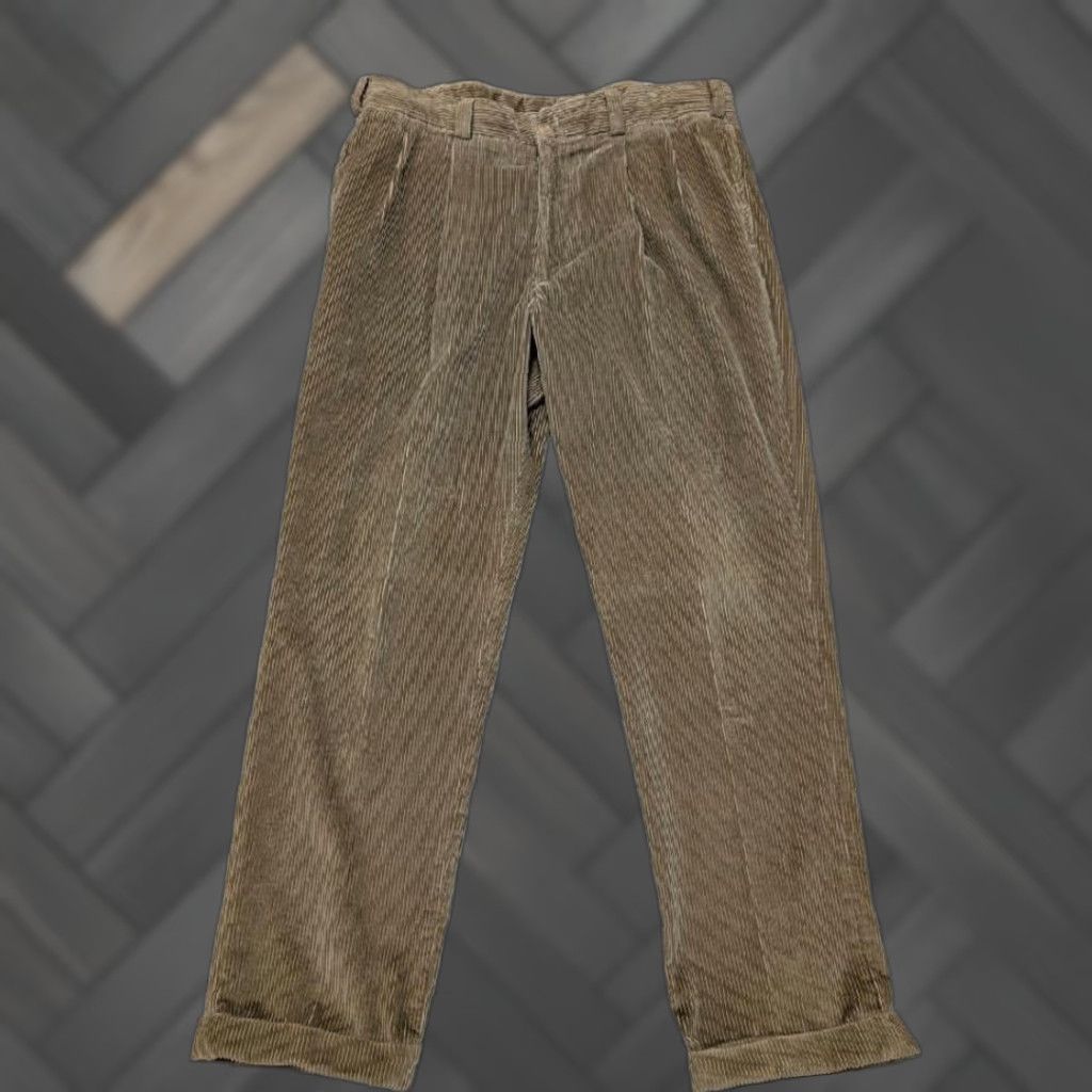 Bills Khakis BILLS KHAKIS USA made thick CORDUROY pants 40x34 pleated Loose Relaxed brown M2P Mens Corduroy Pants 1950's Swing 1940's Size US 40 / EU 56 - 1 Thumbnail