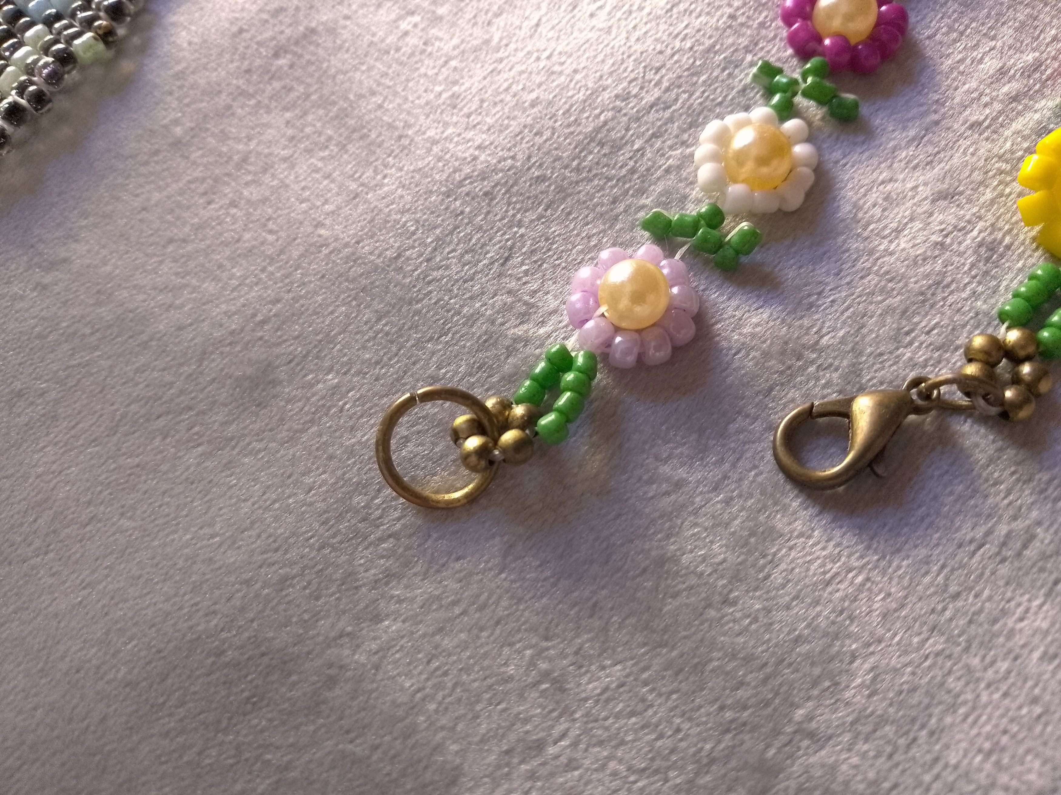 Handmade Necklace. Long. Flower. Pearls. Frida beaded pendant Size ONE SIZE - 3 Thumbnail