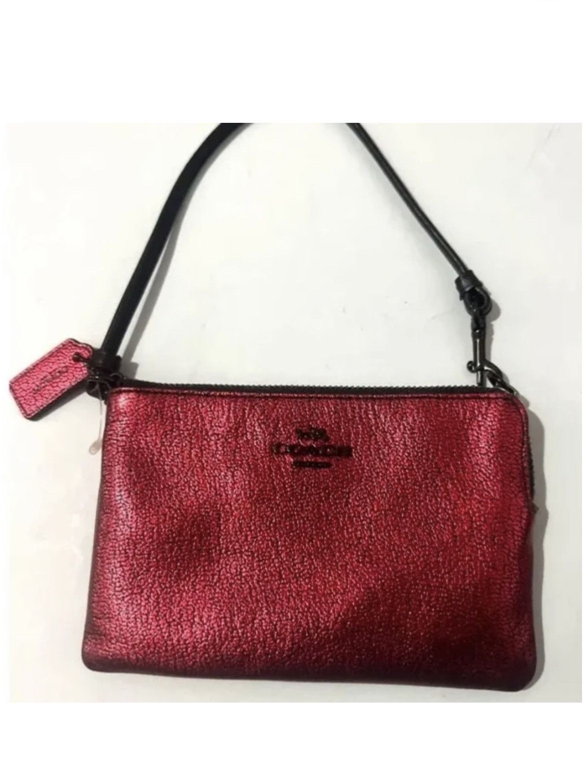 Coach COACH Red Metallic Leather Wristlet Wallet Size ONE SIZE - 7 Thumbnail