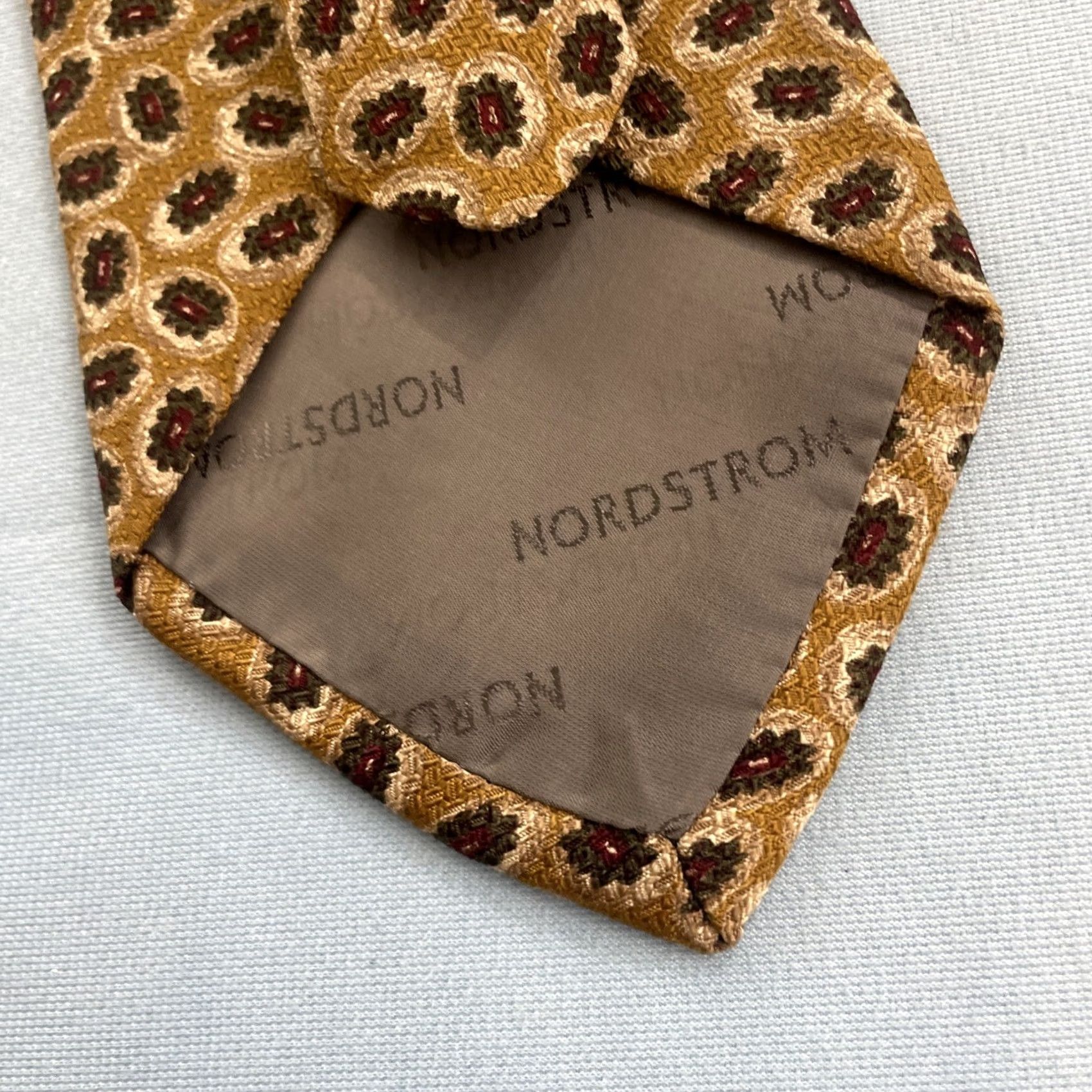 Robert Talbott VINTAGE Robert Tallbott Italy Silk Tie vtg 90s USA Gears Micro Neat Dots Yellow 4x58 Capsule Wide Necktie Size ONE SIZE - 7 Thumbnail