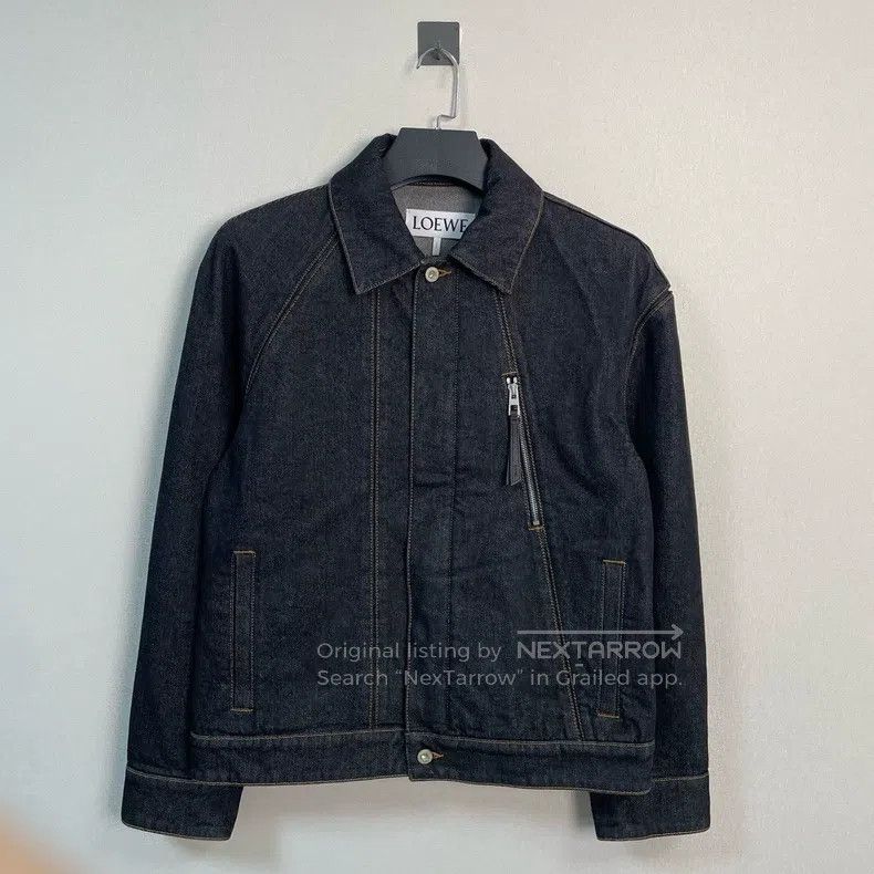 Loewe Loewe Black and Gray Geometric Line Denim Jacket Size US S / EU 44-46 / 1 - 1 Thumbnail