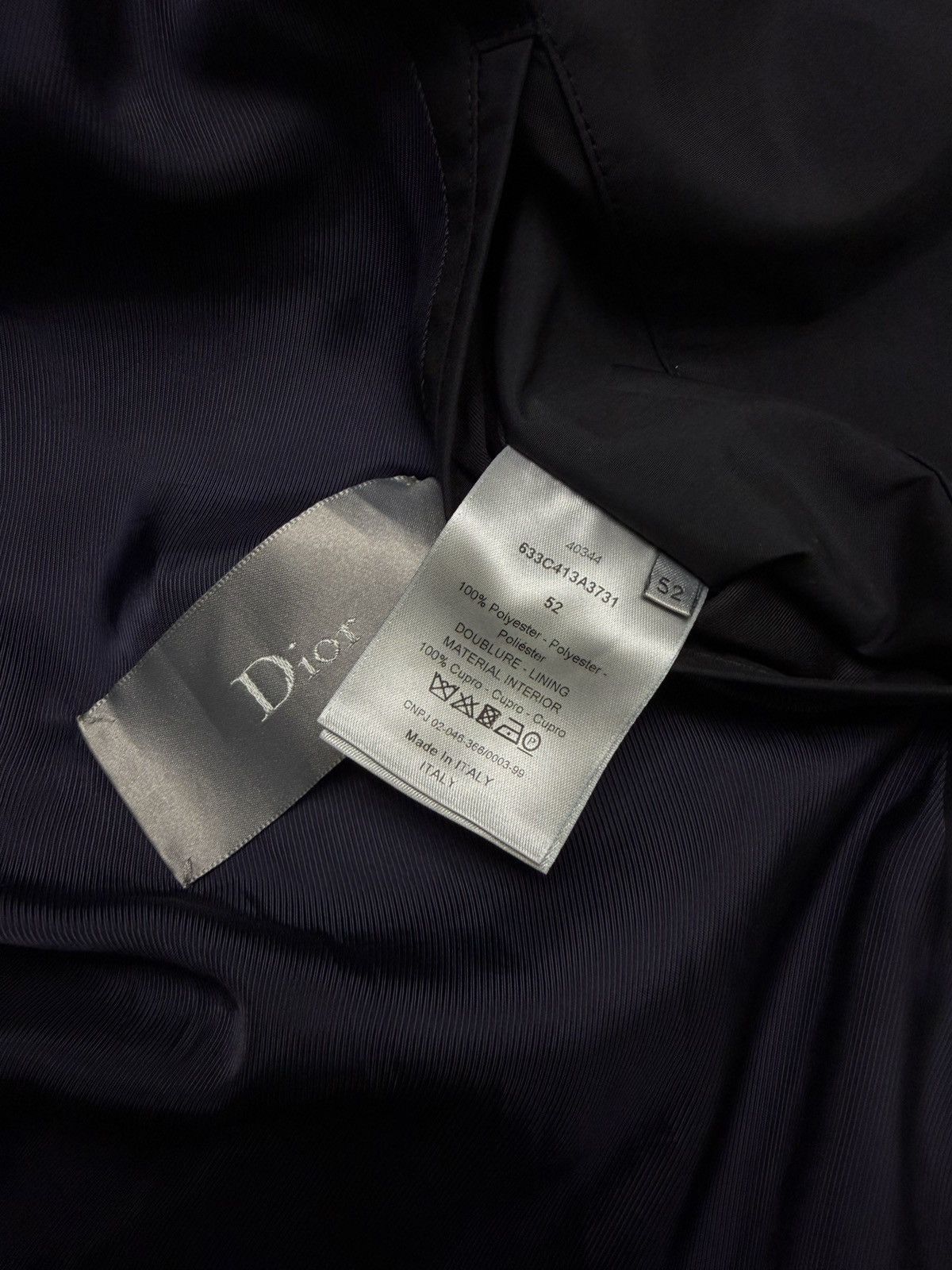 Dior Authentic Dior Men’s Navy Bomber Jacket Size 52 Button Front Size US L / EU 52-54 / 3 - 9 Thumbnail
