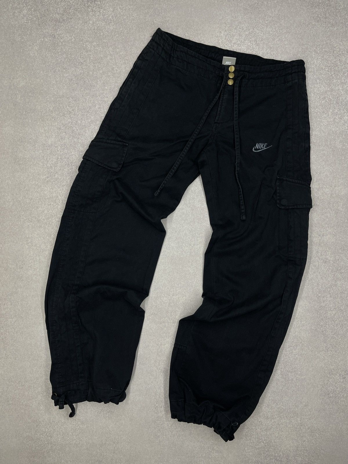 Vintage Nike Baggy Cargo Pants Navy Multipocket Navy Size 10