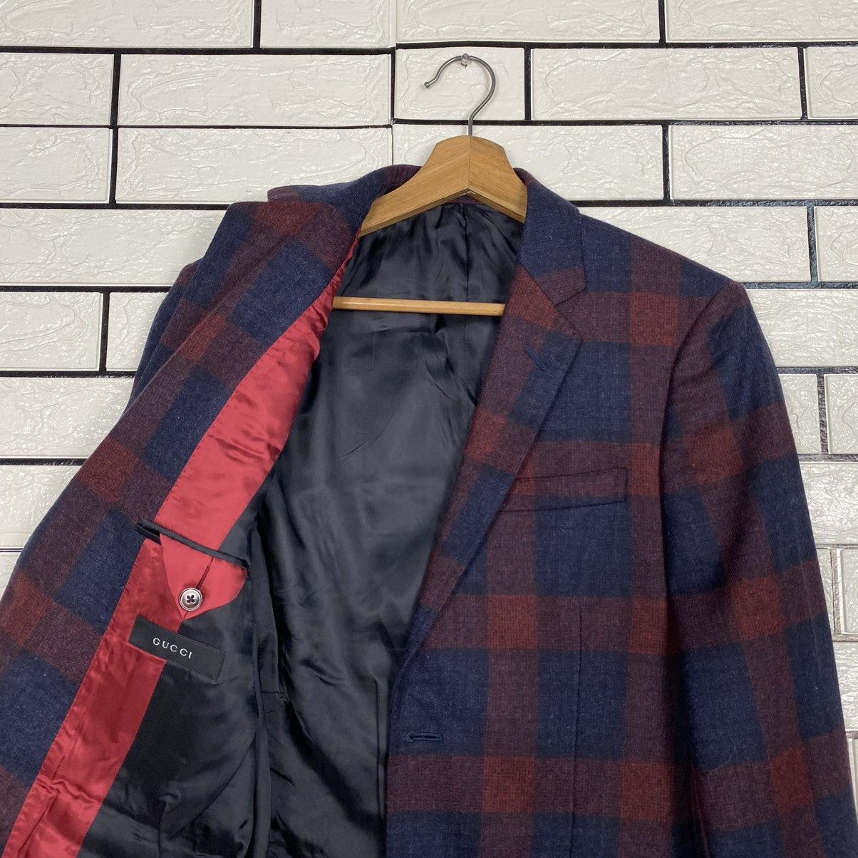 Gucci 🔥VINTAGE COATS JACKET GUCCI TARTAN DESIGN DOUBLE BREAST Size US S / EU 44-46 / 1 - 12 Thumbnail