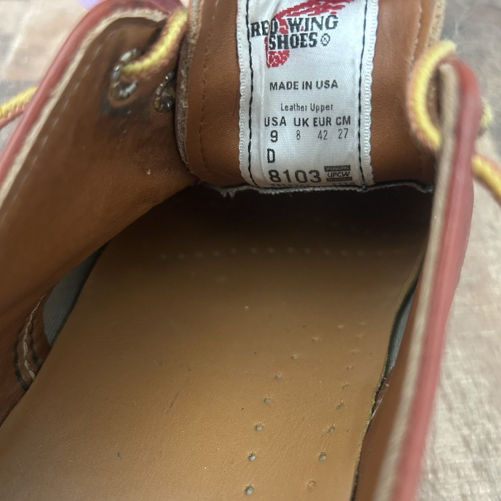 Red Wing 8103 Oro Russet Moc Toe Leather Work Boots Mens 9 D