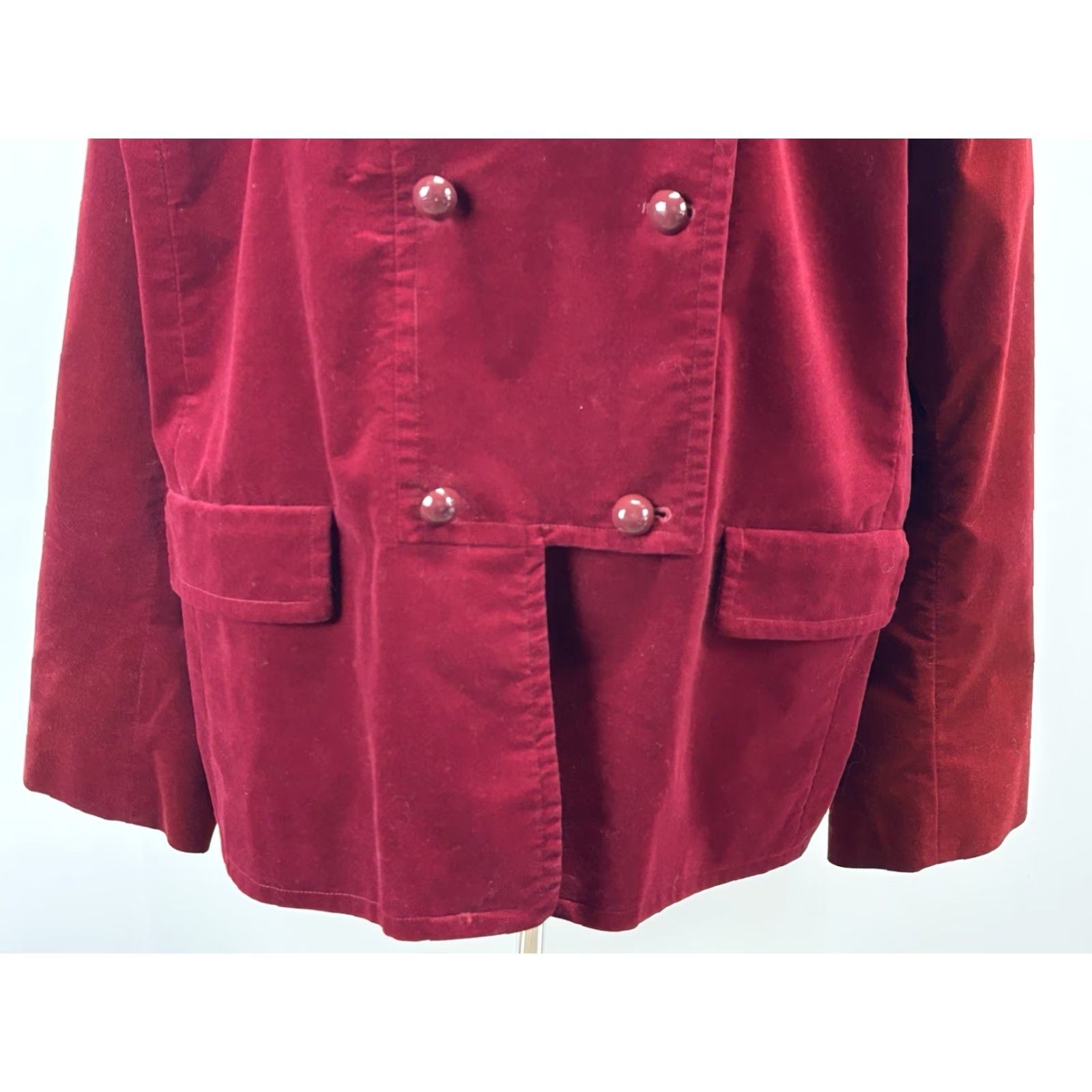 Talbots VINTAGE Talbots Velvet Jacket Women’s Plus Size 22W Dark Red Double Breasted Casual Business Party Size 3XL / US 20-22 - 6 Thumbnail