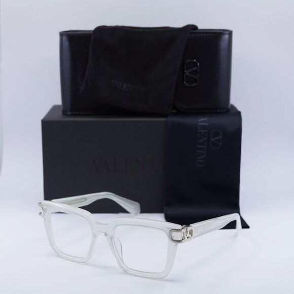 Valentino Valentino V-SIDE VLX-131D Eyeglasses Ivory 51mm Square Size ONE SIZE - 1 Thumbnail