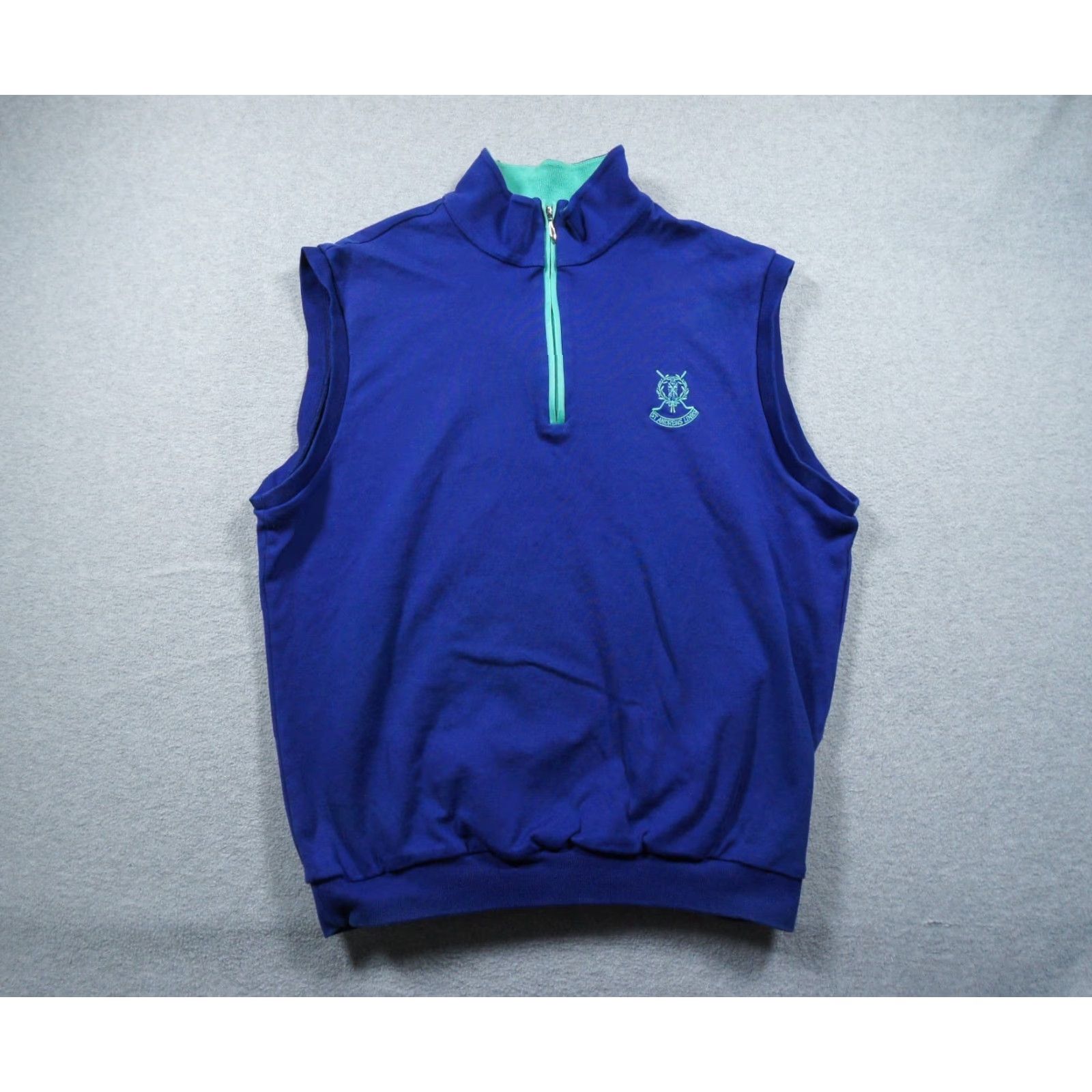 Vintage St Andrews Links Vest Mens Medium Blue Quarter Zip Golf Outdoors Preppy Adult Size US M / EU 48-50 / 2 - 2 Thumbnail