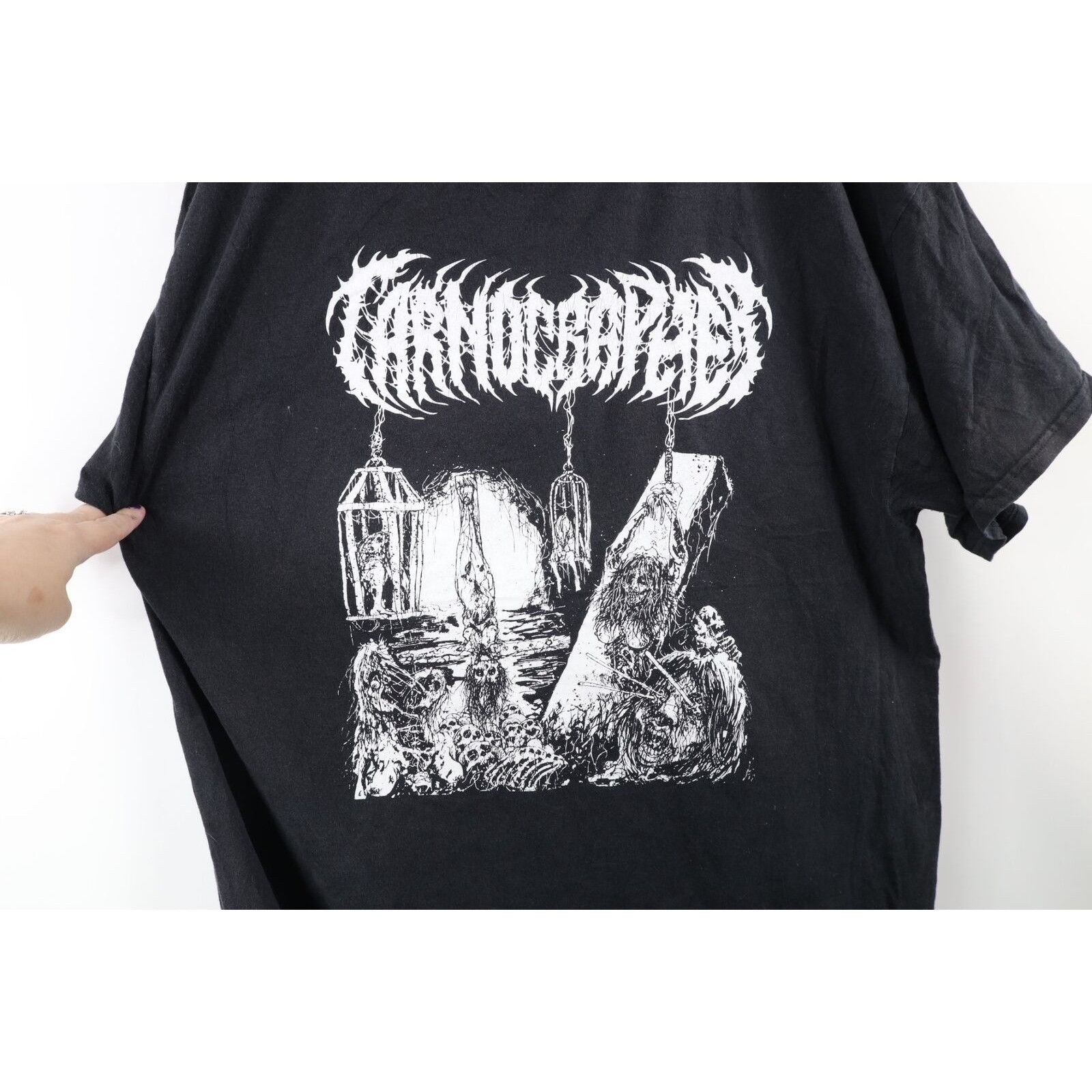 Vintage Retro Faded Carnographer Death Metal Band T-Shirt Size US XL / EU 56 / 4 - 4 Thumbnail