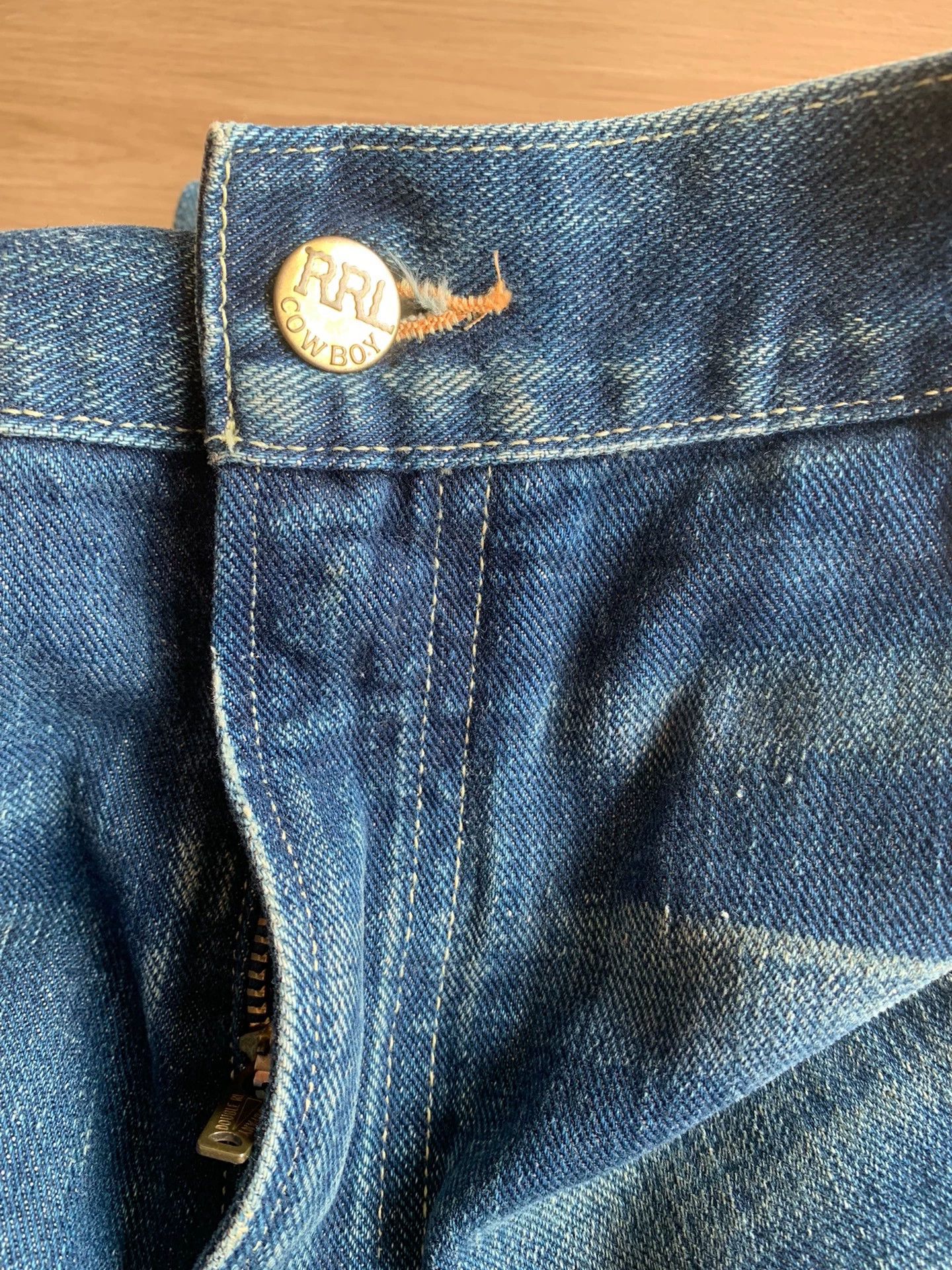 RRL Ralph Lauren RRL High-Waist Slim Fit Distressed Ripped Denim Jeans 34 Size US 34 / EU 50 - 6 Thumbnail