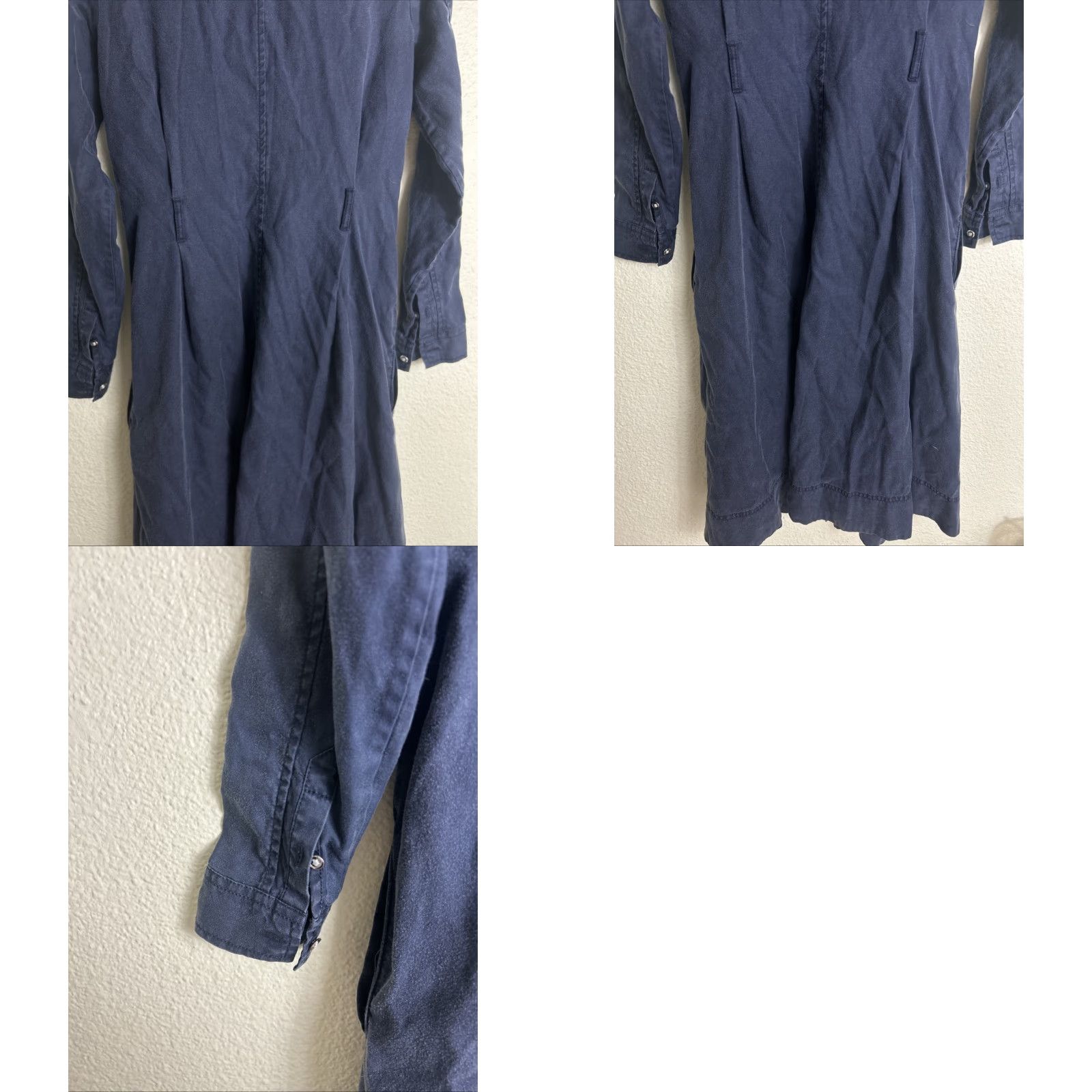 Banana Republic VINTAGE Banana Republic Midi Shirt Dress Navy Women’s Small Lyocell Belted 3/4 Sleeve XS Womens Size XS / US 0-2 / IT 36-38 - 10 Thumbnail