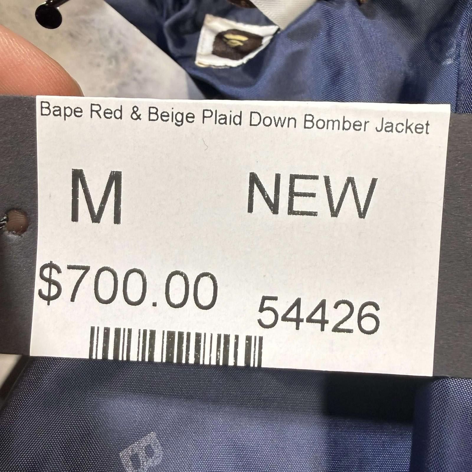 Bape Bape Red & Beige Plaid Down Bomber Jacket M New Size US M / EU 48-50 / 2 - 6 Thumbnail