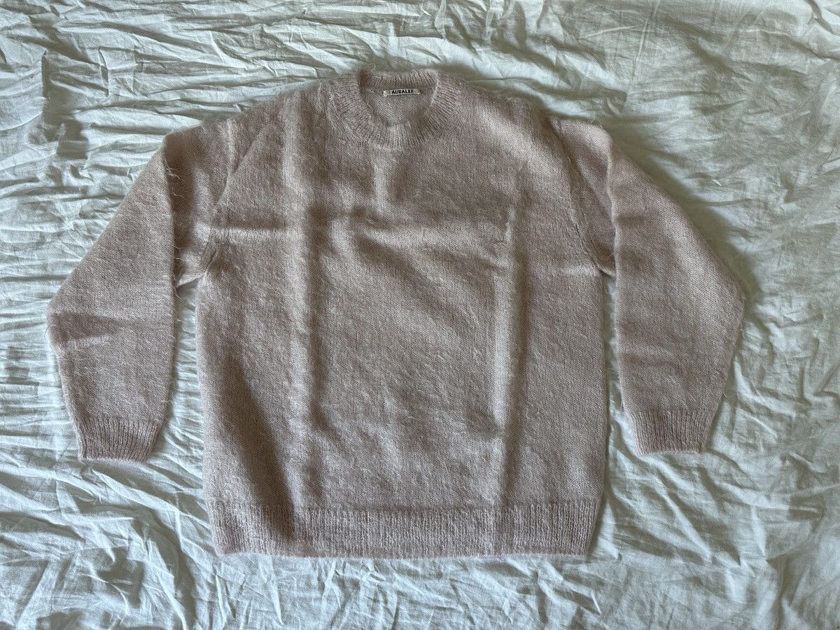 Brushed Super Kid Mohair Knit Pullover Sweater