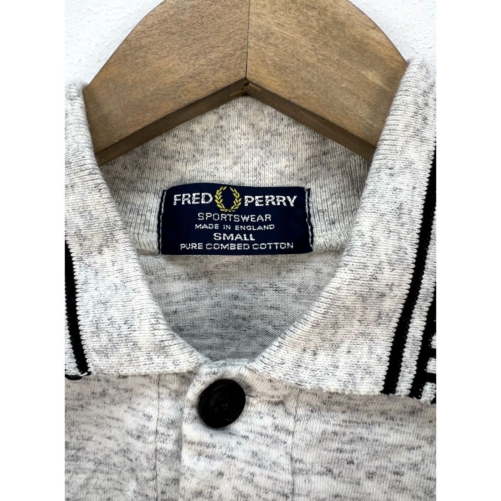 Fred Perry Fred Perry Polo Shirt Mens S 90s Vintage Made in England Short Sleeve Gray Beige Polo Size US S / EU 44-46 / 1 - 4 Thumbnail