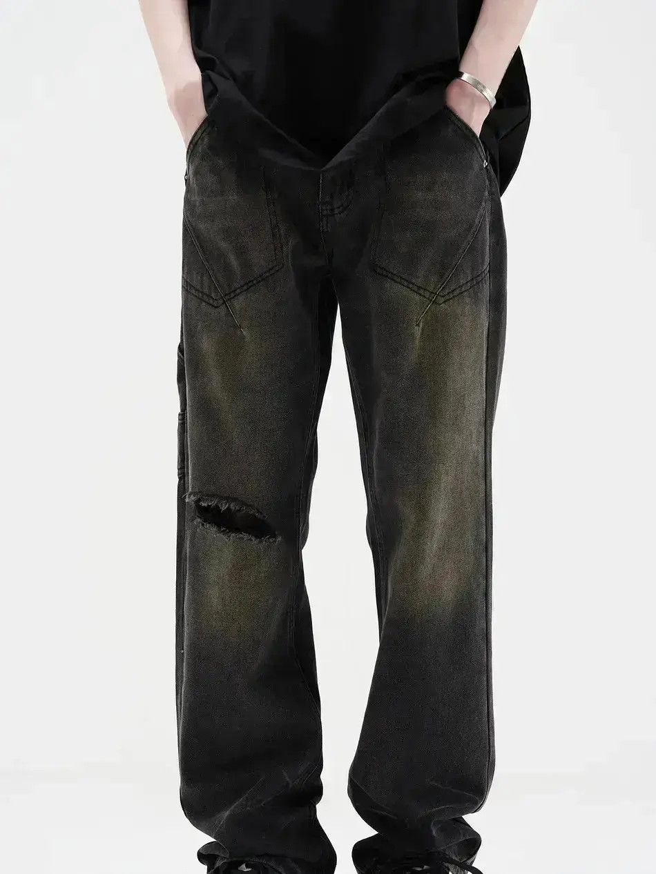 Japanese Brand Loose casual versatile distressed jeans Size US 32 / EU 48 - 1 Thumbnail