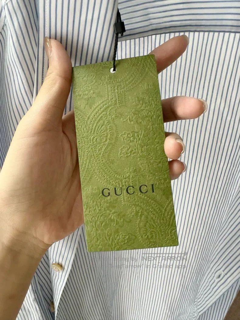 Gucci Gucci Size15++ Blue striped shirt Size US XXS / EU 40 - 5 Thumbnail