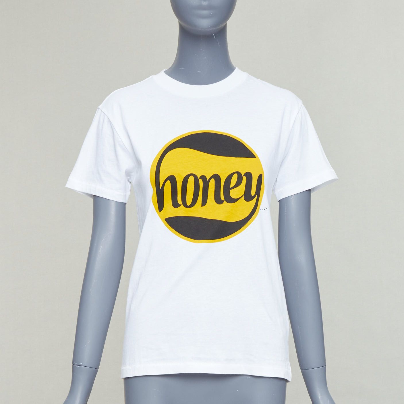 Ganni GANNI yellow Honey logo white cotton bee embroidered tshirt XS Size S / US 4 / IT 40 - 1 Thumbnail