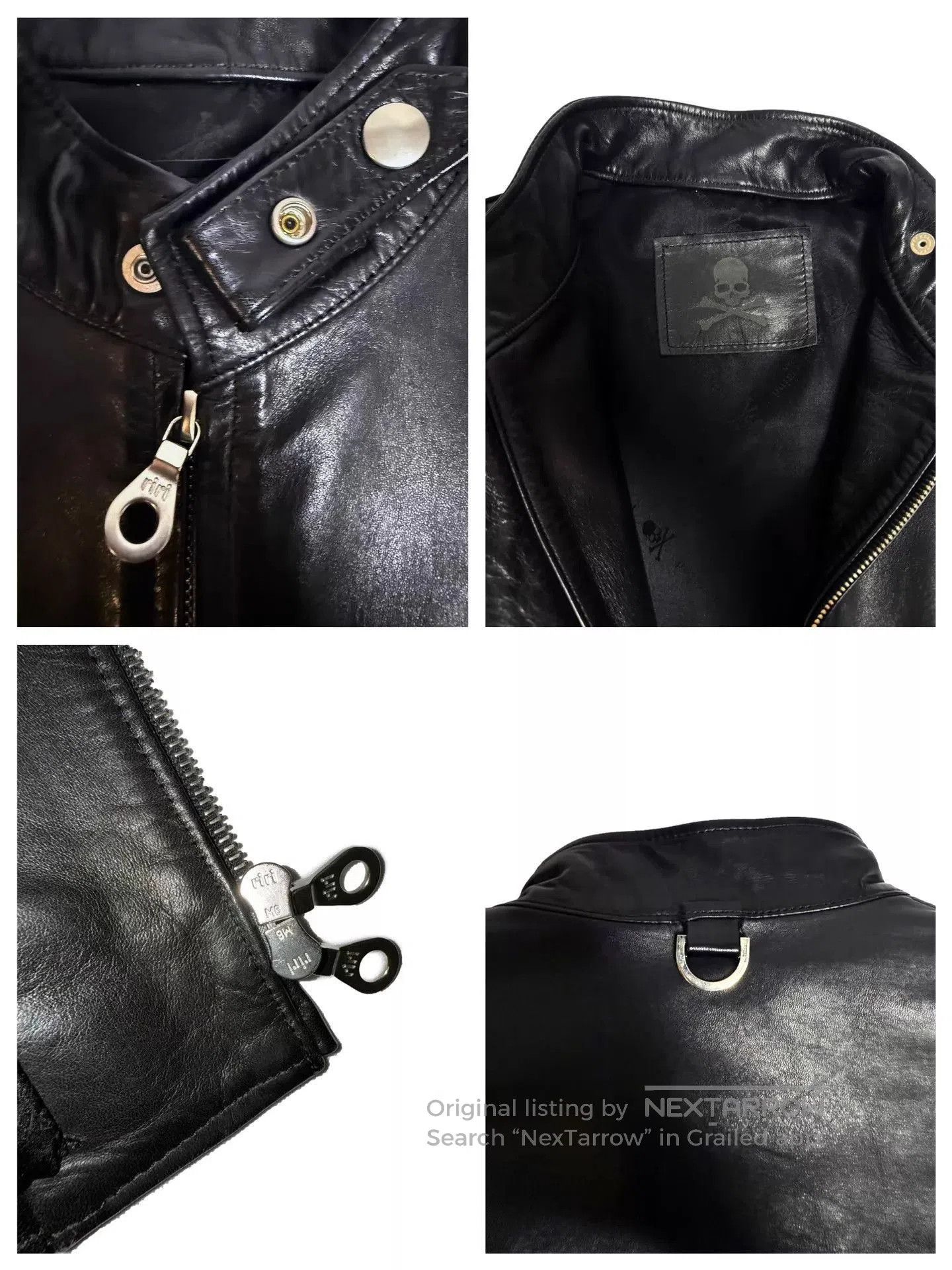 Mastermind Japan Black Leather Jacket with Skull Embroidery - M. Size US M / EU 48-50 / 2 - 6 Thumbnail
