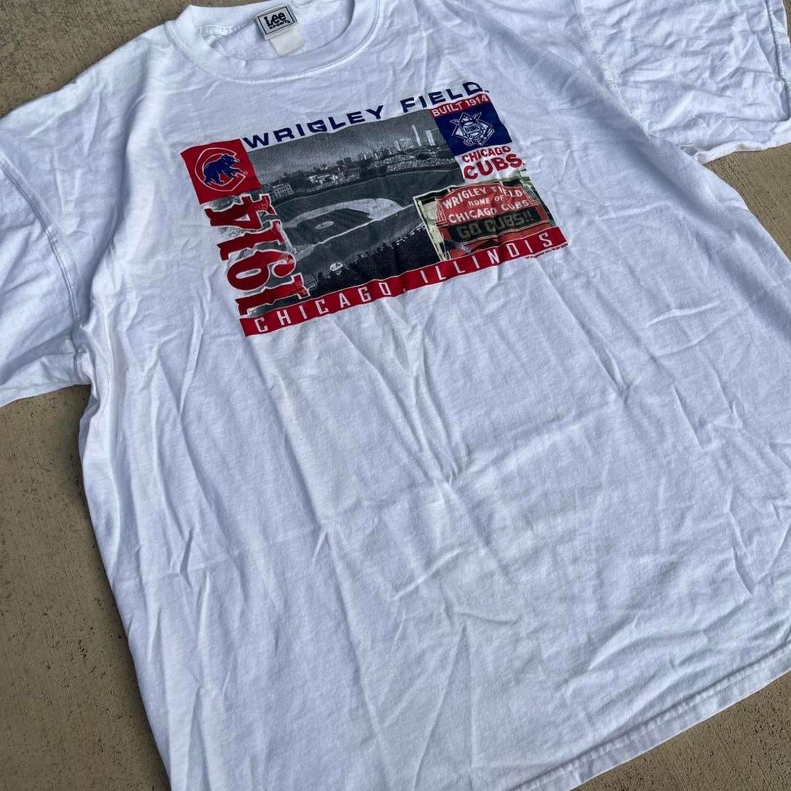 Lee Y2K Chicago Cubs News Paper Wrigley Field Baseball Lee Sport Size US XL / EU 56 / 4 - 2 Thumbnail