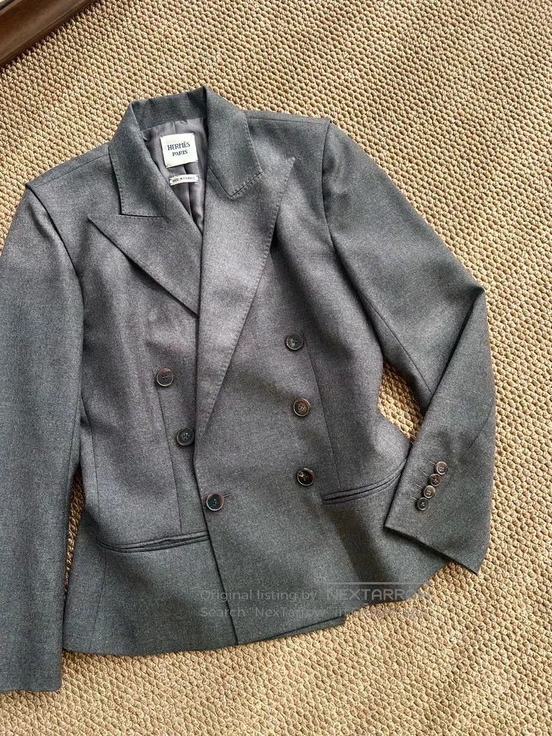 Hermes Hermes Wool Business Casual Double-breasted Suit Jacket, B Size XS / US 0-2 / IT 36-38 - 1 Thumbnail