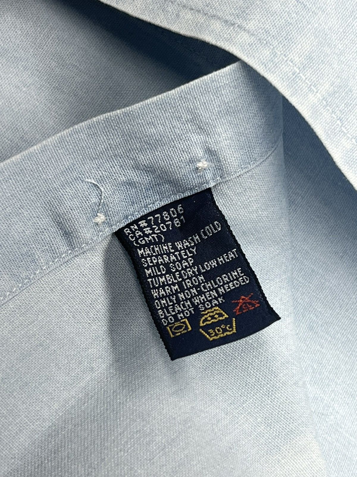 Tommy Hilfiger × Vintage VTG Tommy Hilfiger Button Down Shirt White Blue Faded Size US L / EU 52-54 / 3 - 19 Thumbnail