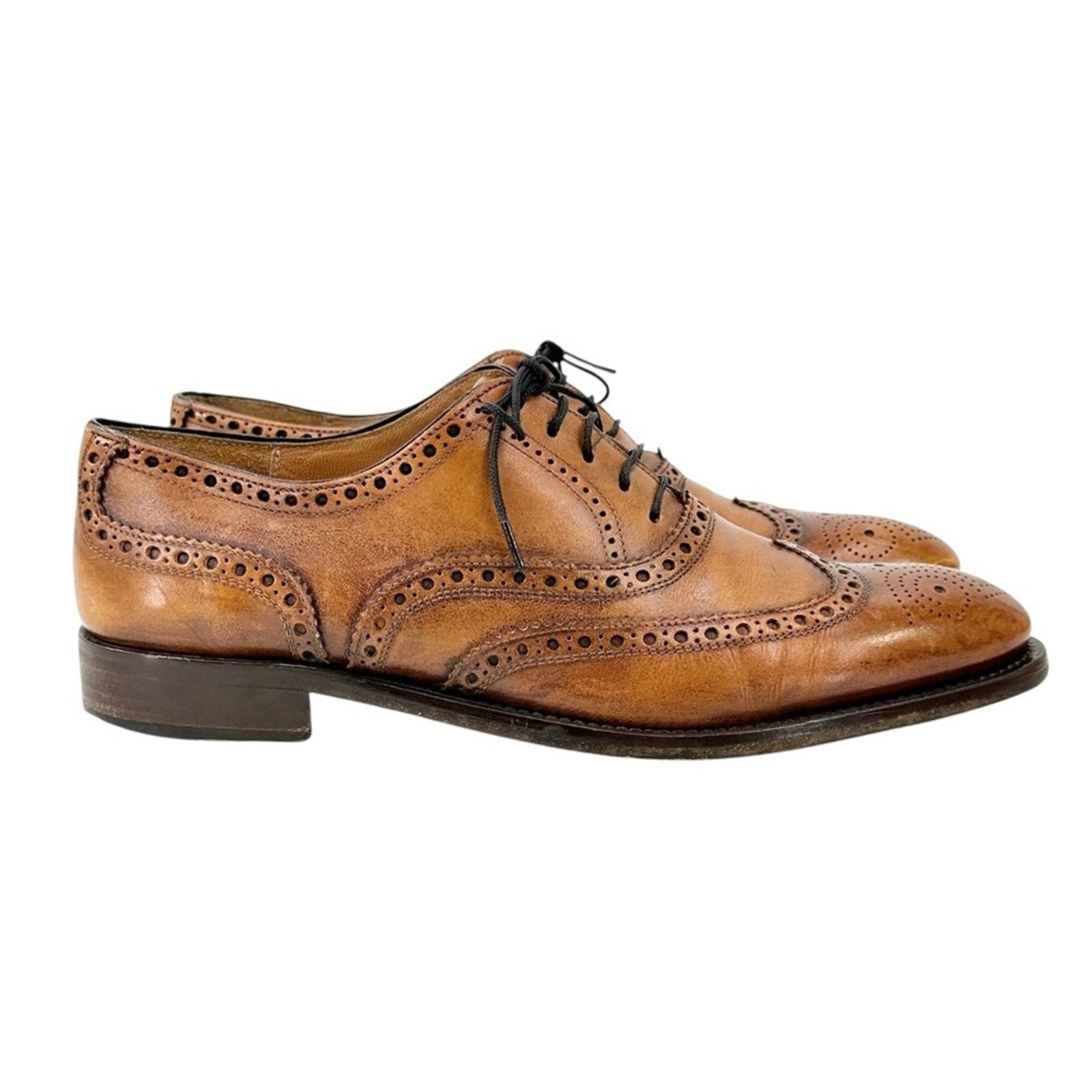 Roberto Botticelli Brown Wingtip Oxford Brogue Leather Laceup Shoes Size US 9.5 / EU 42-43 - 3 Thumbnail