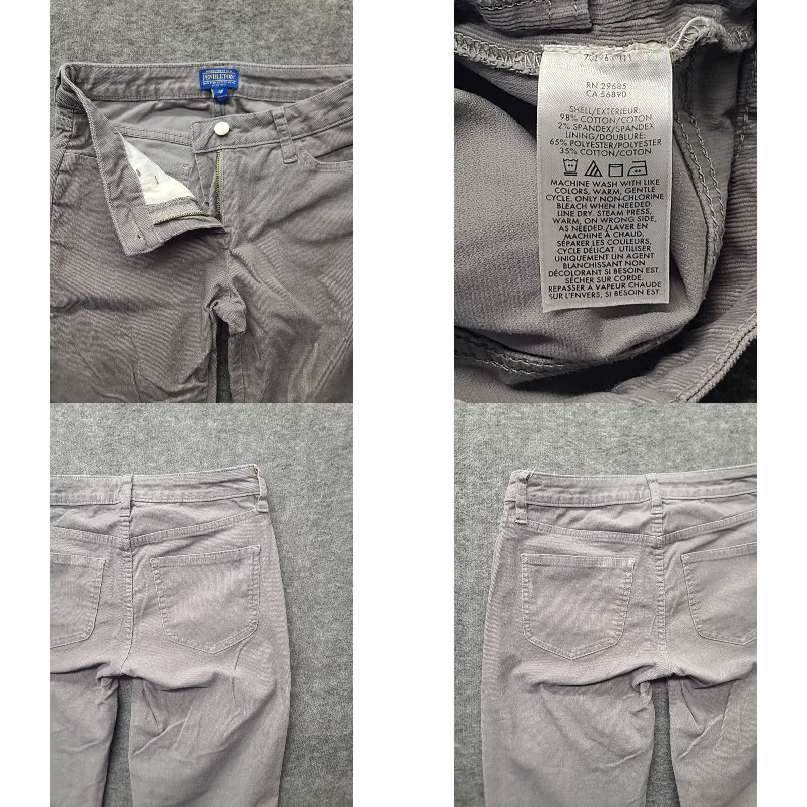 Pendleton Pendelton Pants Womens 4P 26x29 Slim Fit Tapered Leg Mid Rise Trousers Stretch Gray Cotton Spandex Flat Front Pockets Size 27" / US 4 / IT 40 - 8 Thumbnail