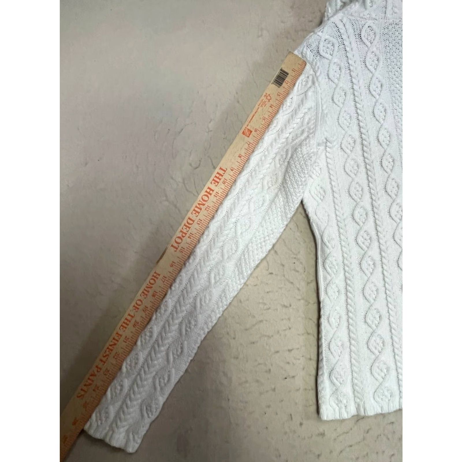 Ralph Lauren Vtg Polo Jeans Ralph Lauren Sweater White Cable Knit Hooded Pullover Women's M Size M / US 6-8 / IT 42-44 - 4 Thumbnail