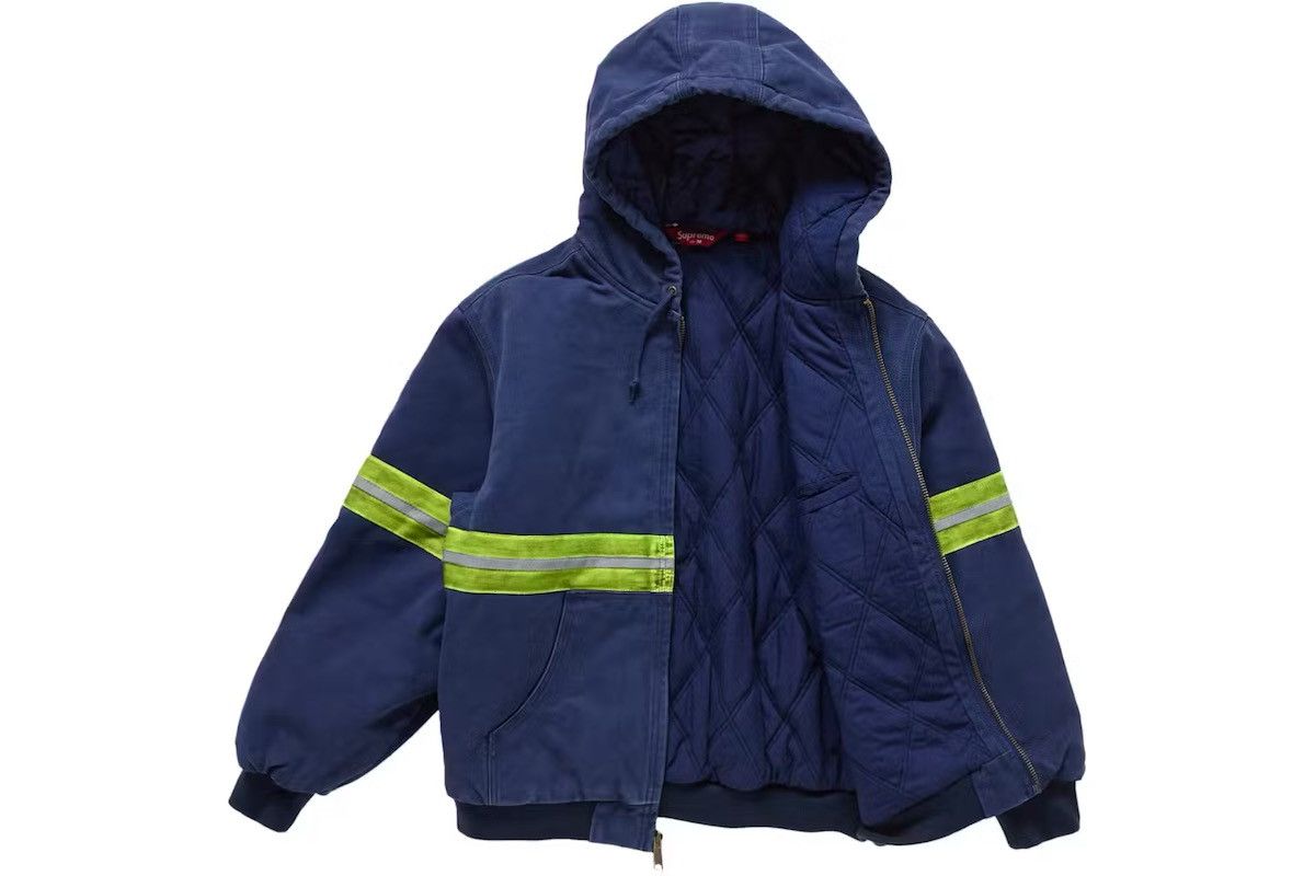 Supreme Supreme Reflective Stripe Hooded Work Jacket | Grailed