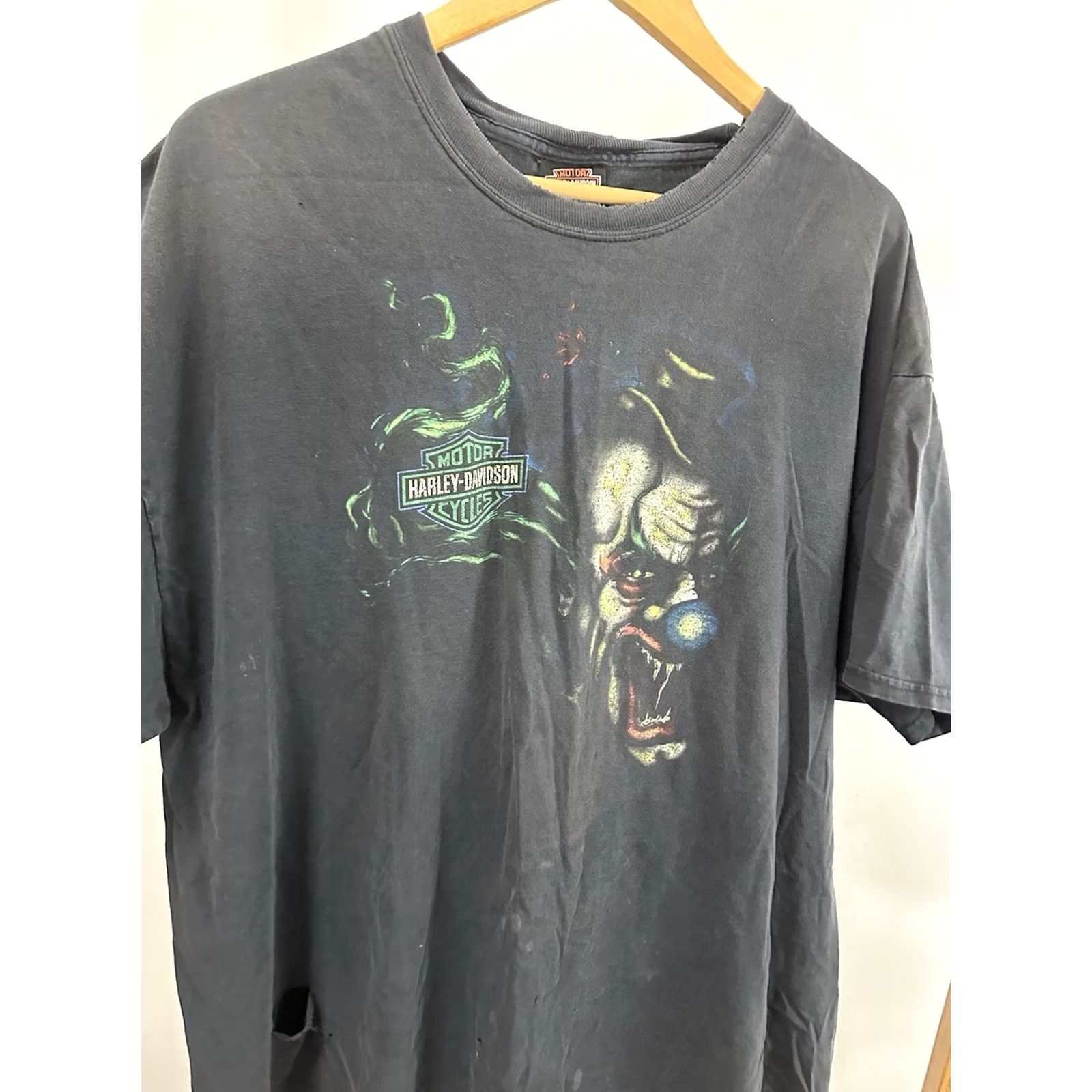 Harley Davidson VINTAGE Harley-Davidson Scary Clown Biker T-Shirt 2XL Black Mens Size US XXL / EU 58 / 5 - 7 Thumbnail