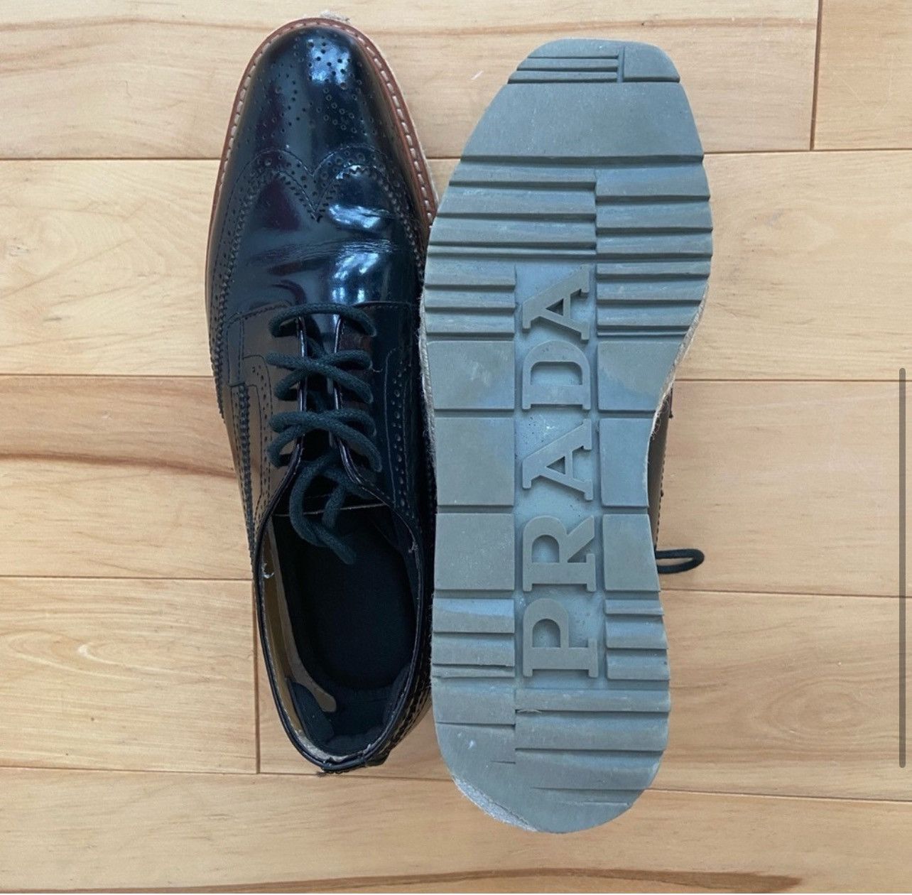 Prada PRADA classic patented leather espadrille lace up shoes 6.5 Size US 6.5 / IT 36.5 - 3 Thumbnail