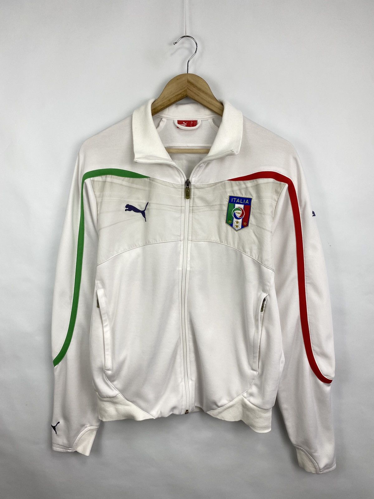 Puma 🇮🇹 Vintage Y2K Puma Italy Soccer Jersey Zip Hoodie Retro Rare Size US L / EU 52-54 / 3 - 4 Thumbnail