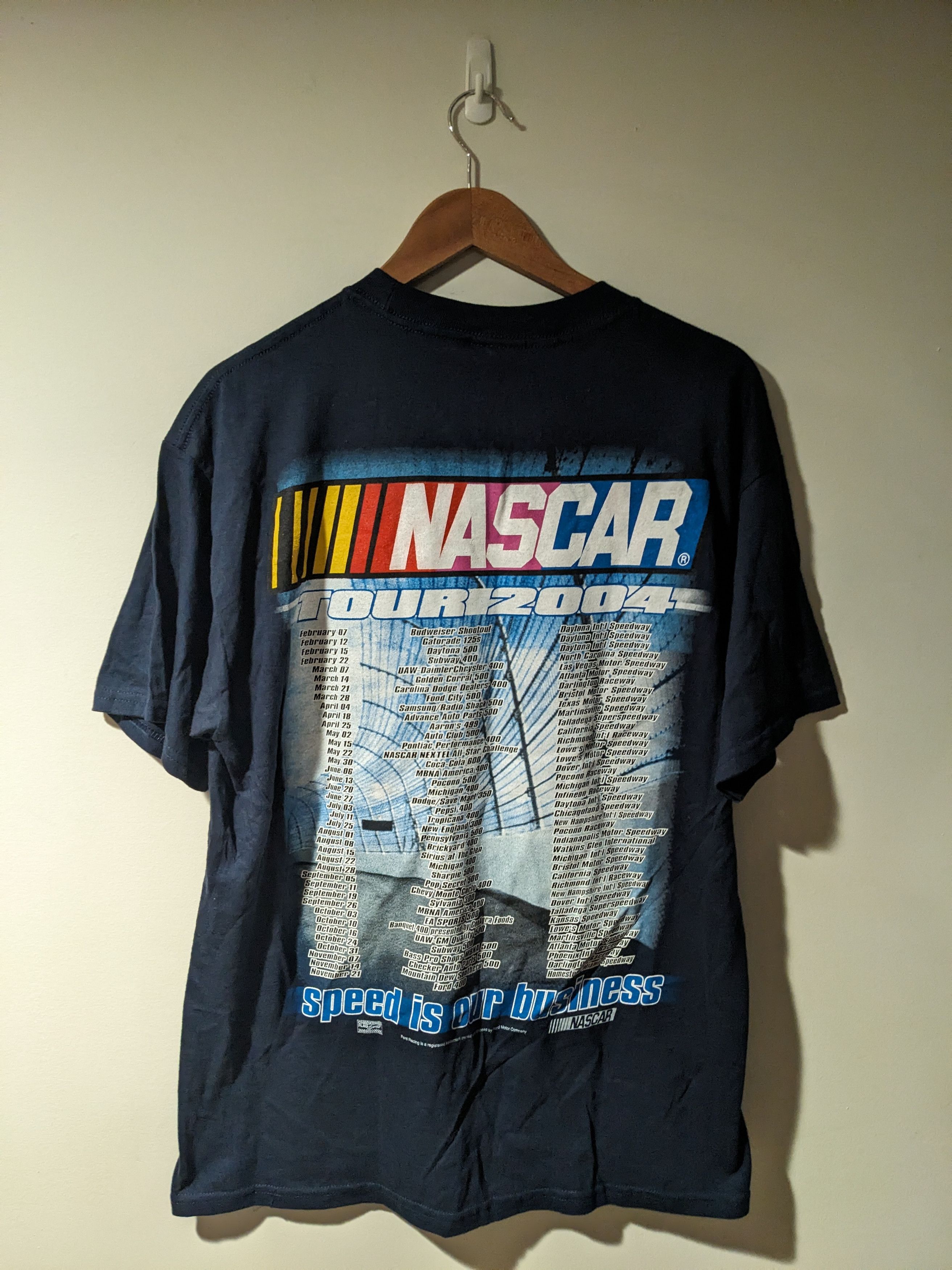 NASCAR × Vintage Vintage 2004 Ford Taurus Racing Nascar Blue Large T-Shirt Size US L / EU 52-54 / 3 - 4 Thumbnail