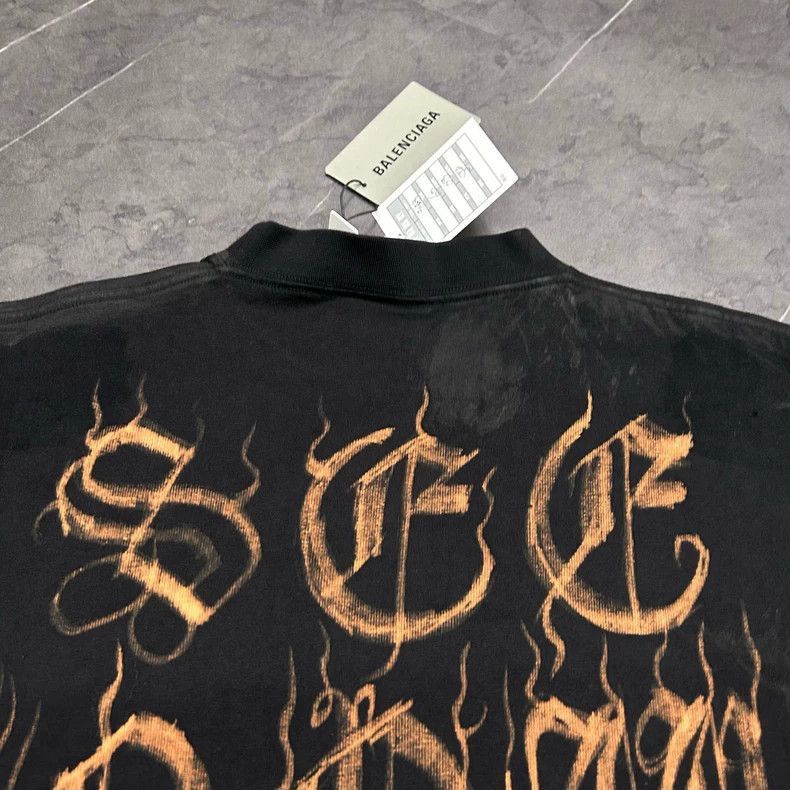 Balenciaga Balenciaga Flame Sanskrit Long Sleeve Shirt Size US M / EU 48-50 / 2 - 5 Thumbnail