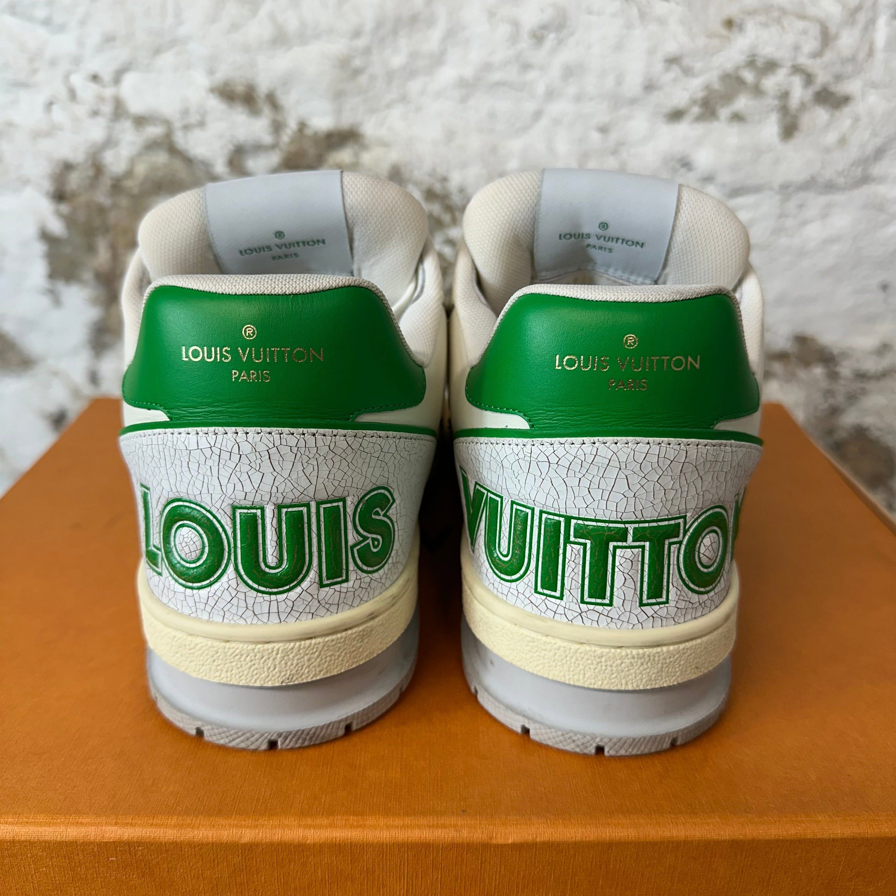 Louis Vuitton Louis Vuitton Green White Strap Trainer Sz 7.5 (6LV) Size US 7.5 / EU 40-41 - 5 Thumbnail