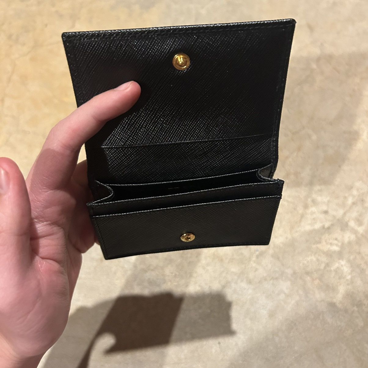 Designer × Prada Brand New Prada Saffiano Leather Card Holder Nero Black Size ONE SIZE - 12 Thumbnail