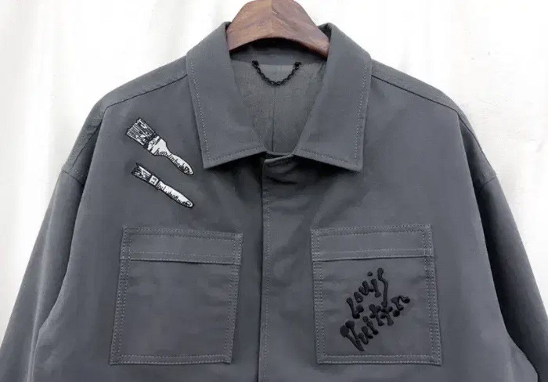 Louis Vuitton Louis Vuitton Gray Denim Jacket with Embroidery Size US M / EU 48-50 / 2 - 3 Thumbnail