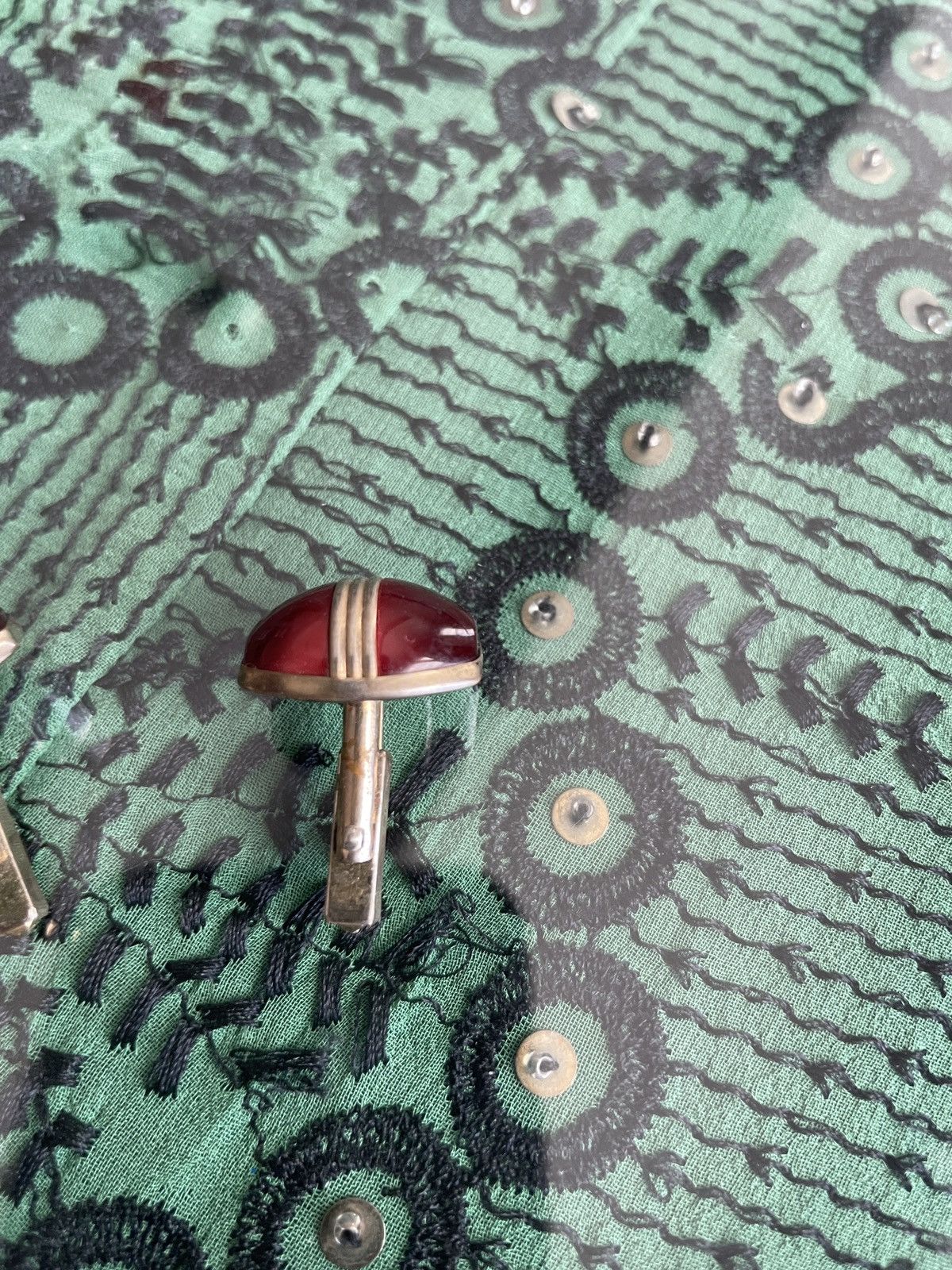 Vintage Stone & Gold Tone vintage cuff links Size ONE SIZE - 4 Thumbnail