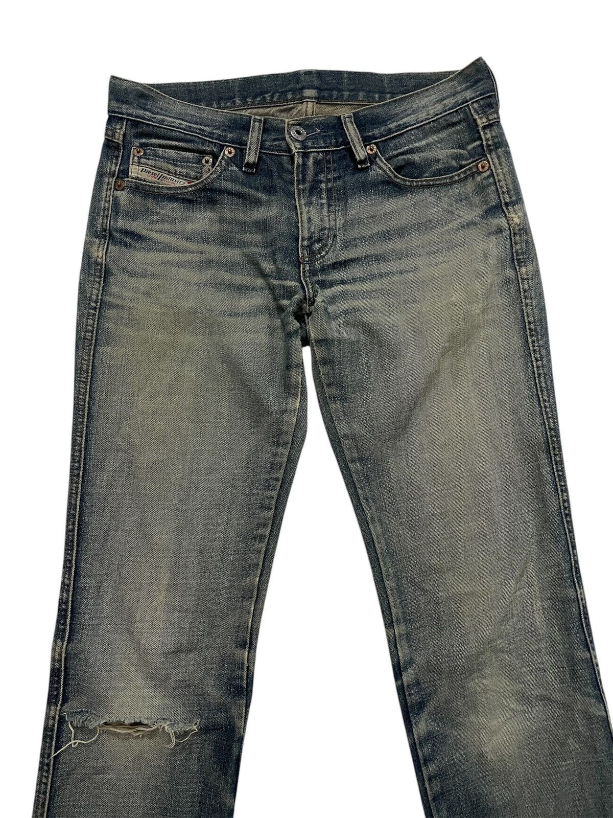Diesel × Vintage Sick🔥Vtg Ripped Jeans Diesel Industry Embroidery denim Size 29" - 3 Thumbnail