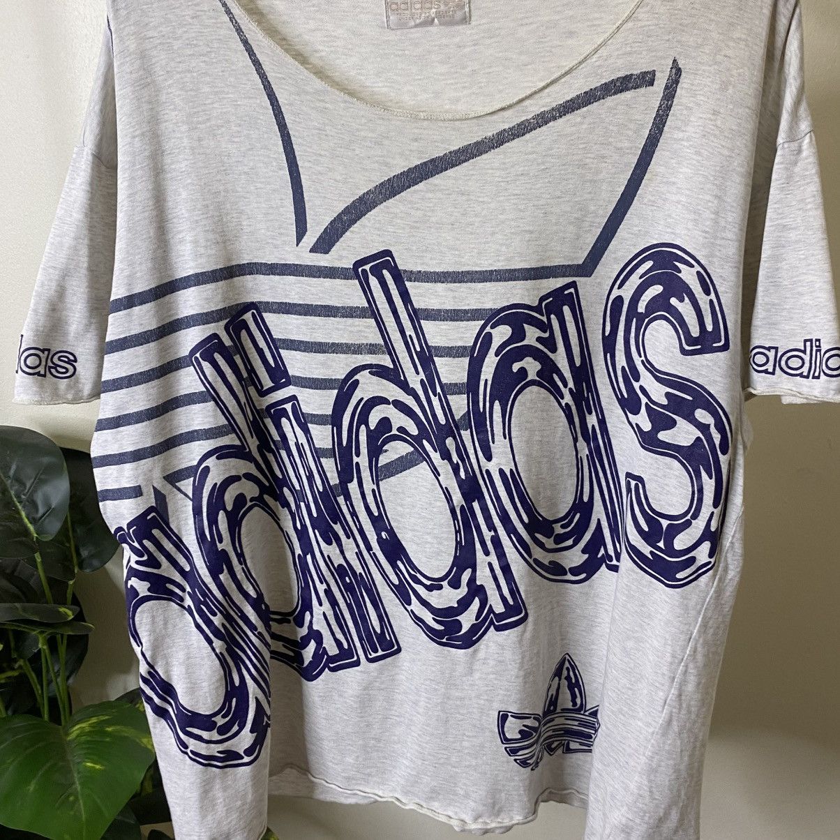 Adidas Vintage 1990s Adidas Overprint T Shirt Size US XL / EU 56 / 4 - 2 Thumbnail