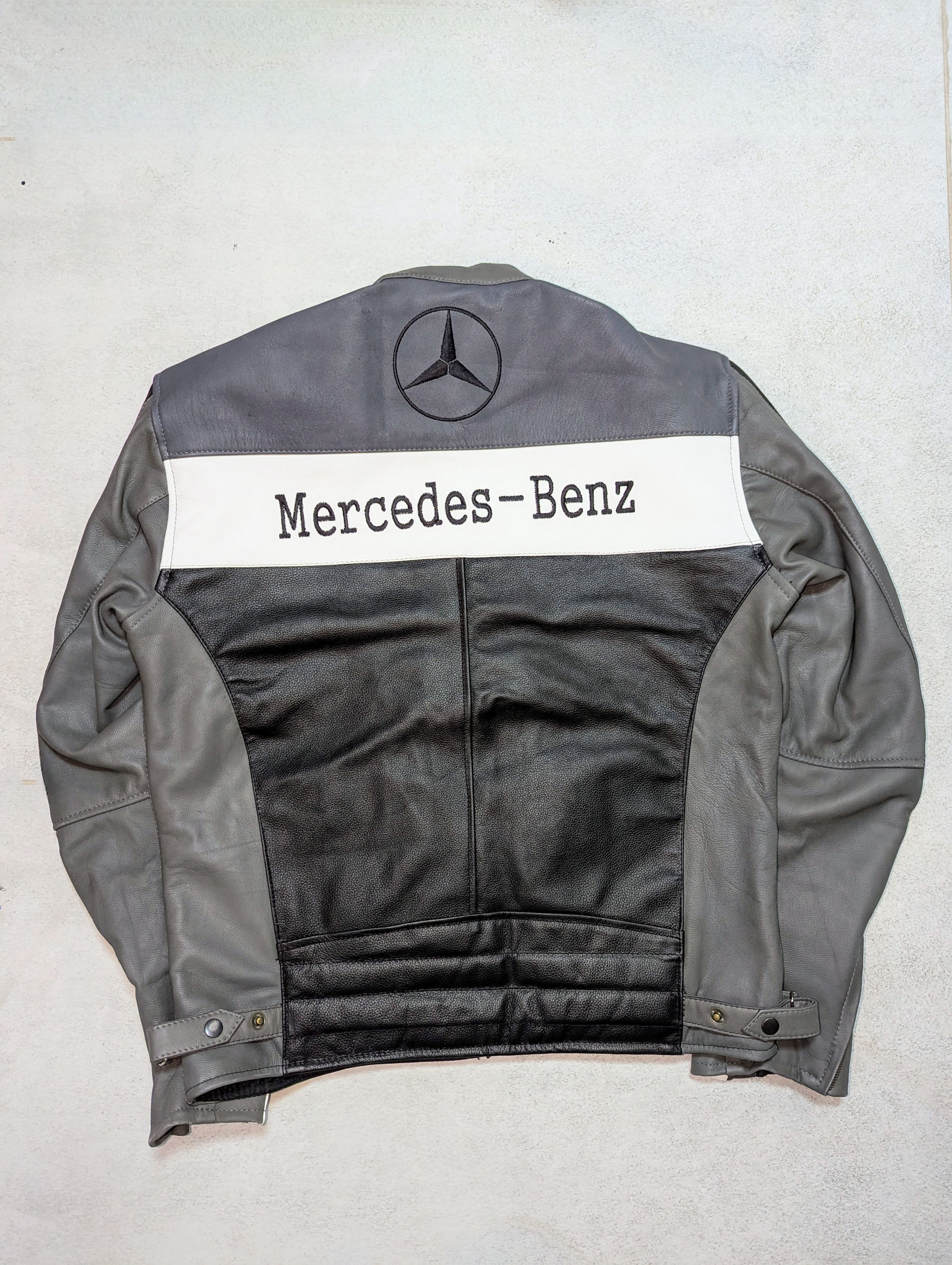 Vintage 🔥 Mercedes-benz RACING LEATHER JACKET RARE STREETWEAR L Size US L / EU 52-54 / 3 - 2 Thumbnail